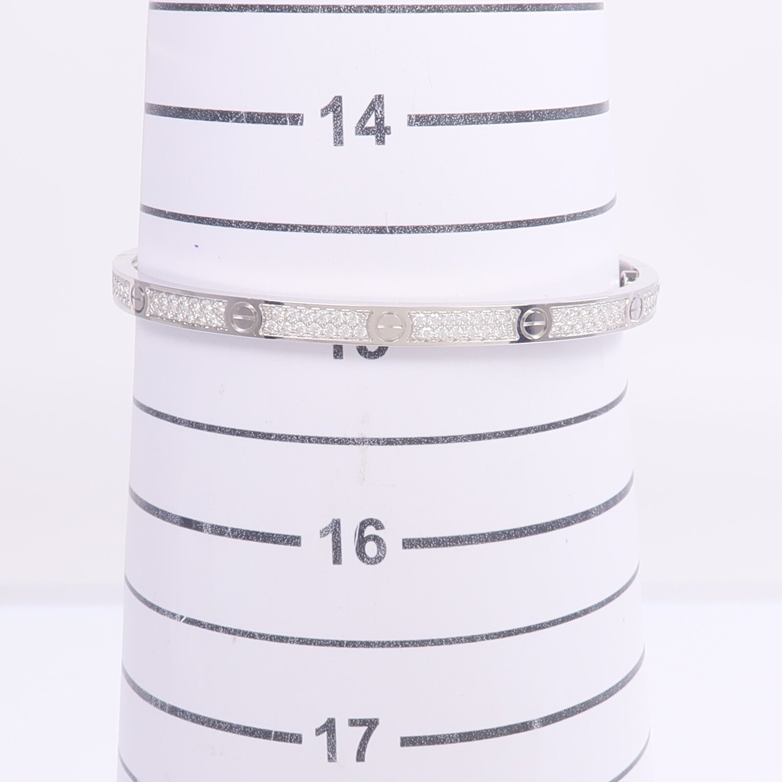 CARTIER 18K白金Love Bracelet Small Model Full Diamonds鑽石手鐲Cartier#16