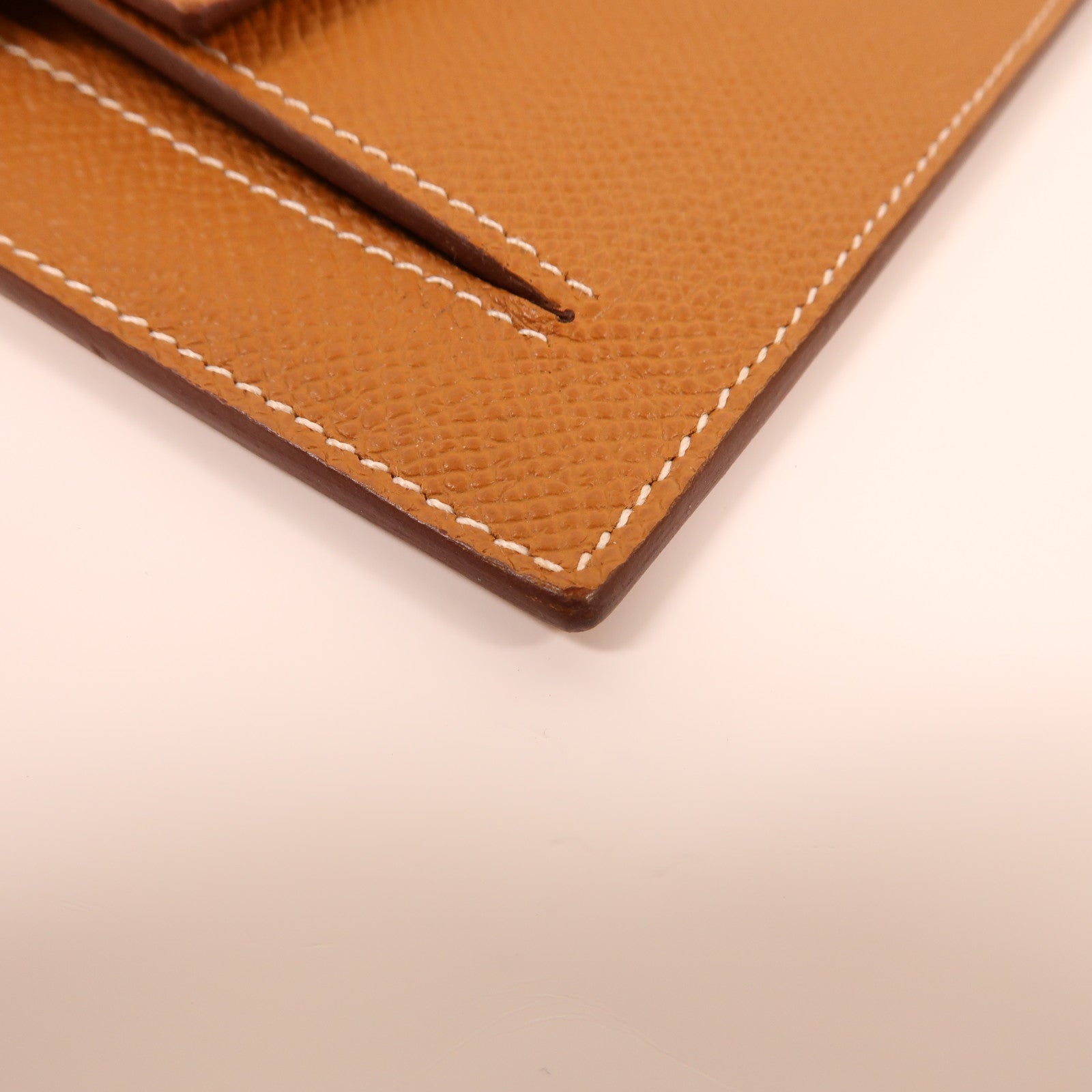 HERMES Epsom皮革Kelly Pocket Wallet金扣零錢包37 Gold