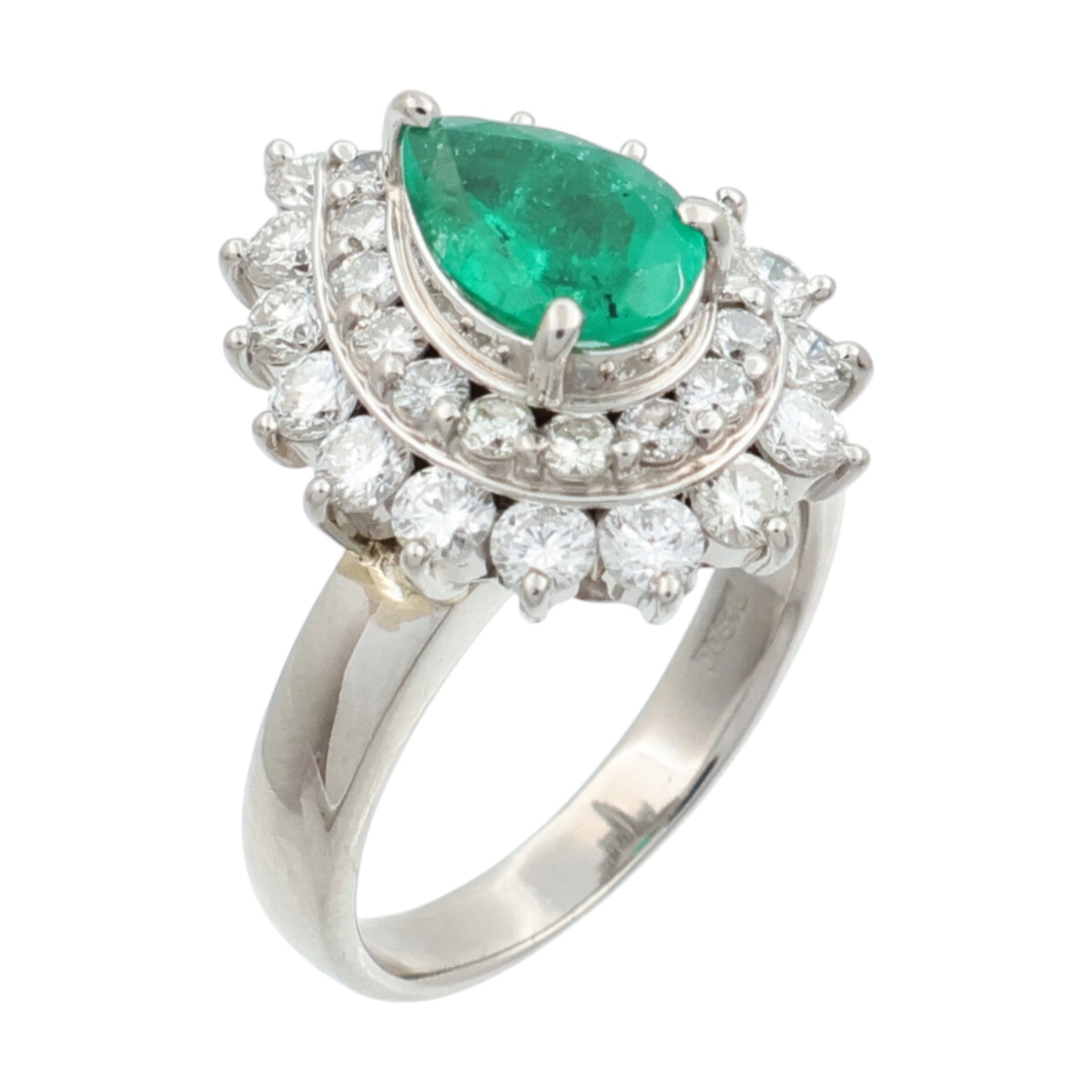 JEWELRY PT900鉑金/綠寶石Emerald鑽石戒指