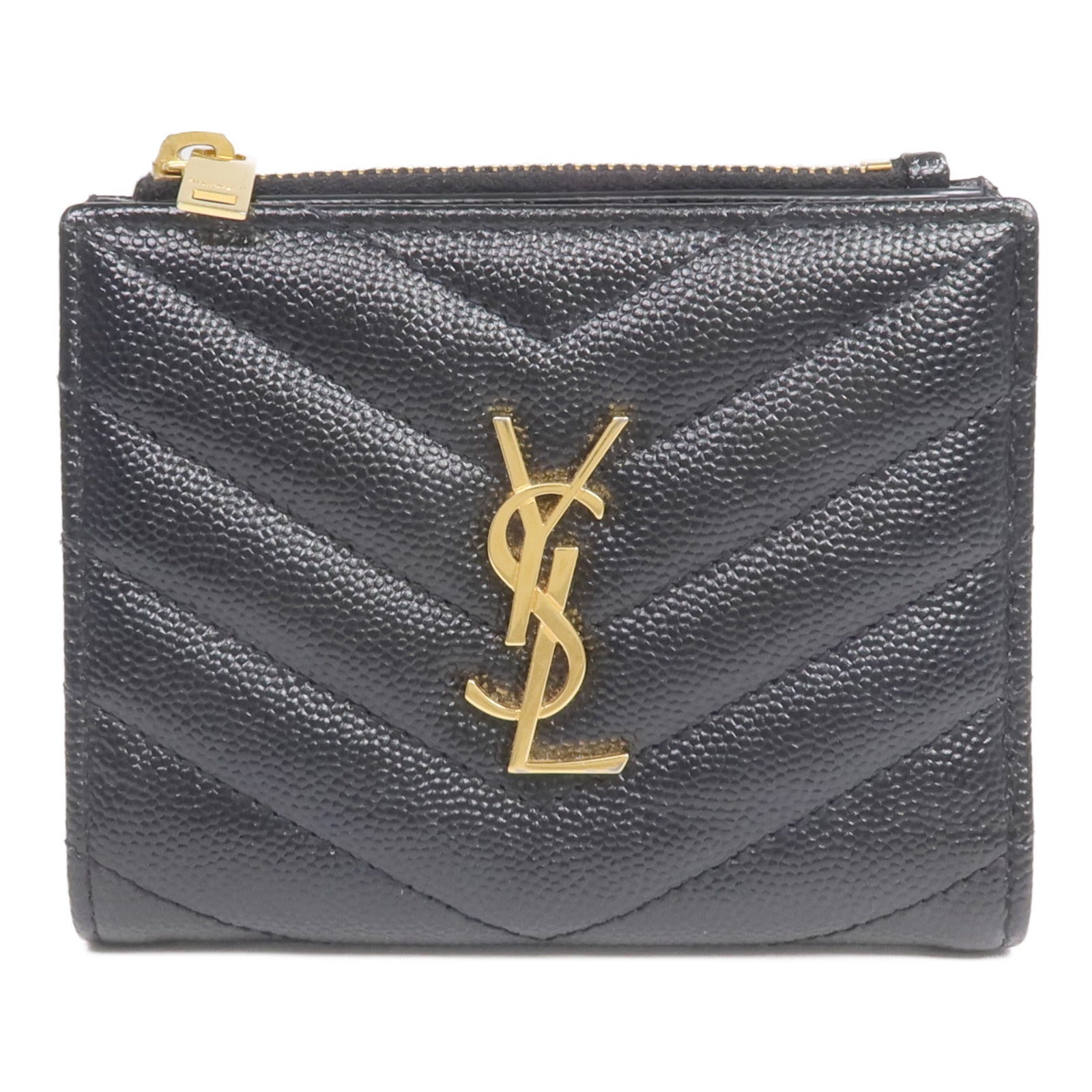 SAINT LAURENT 牛皮皮革Wallet金扣錢包