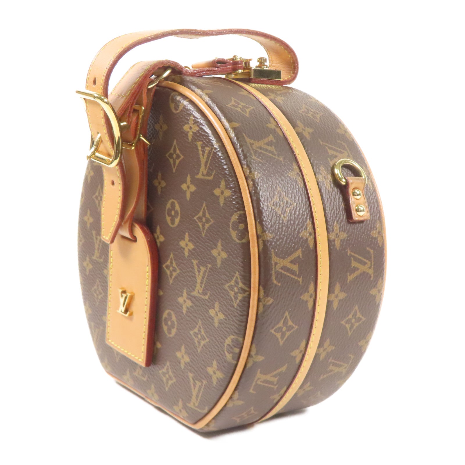 LOUIS VUITTON Monogram Petite Boite Chapeau金扣手挽肩背兩用袋