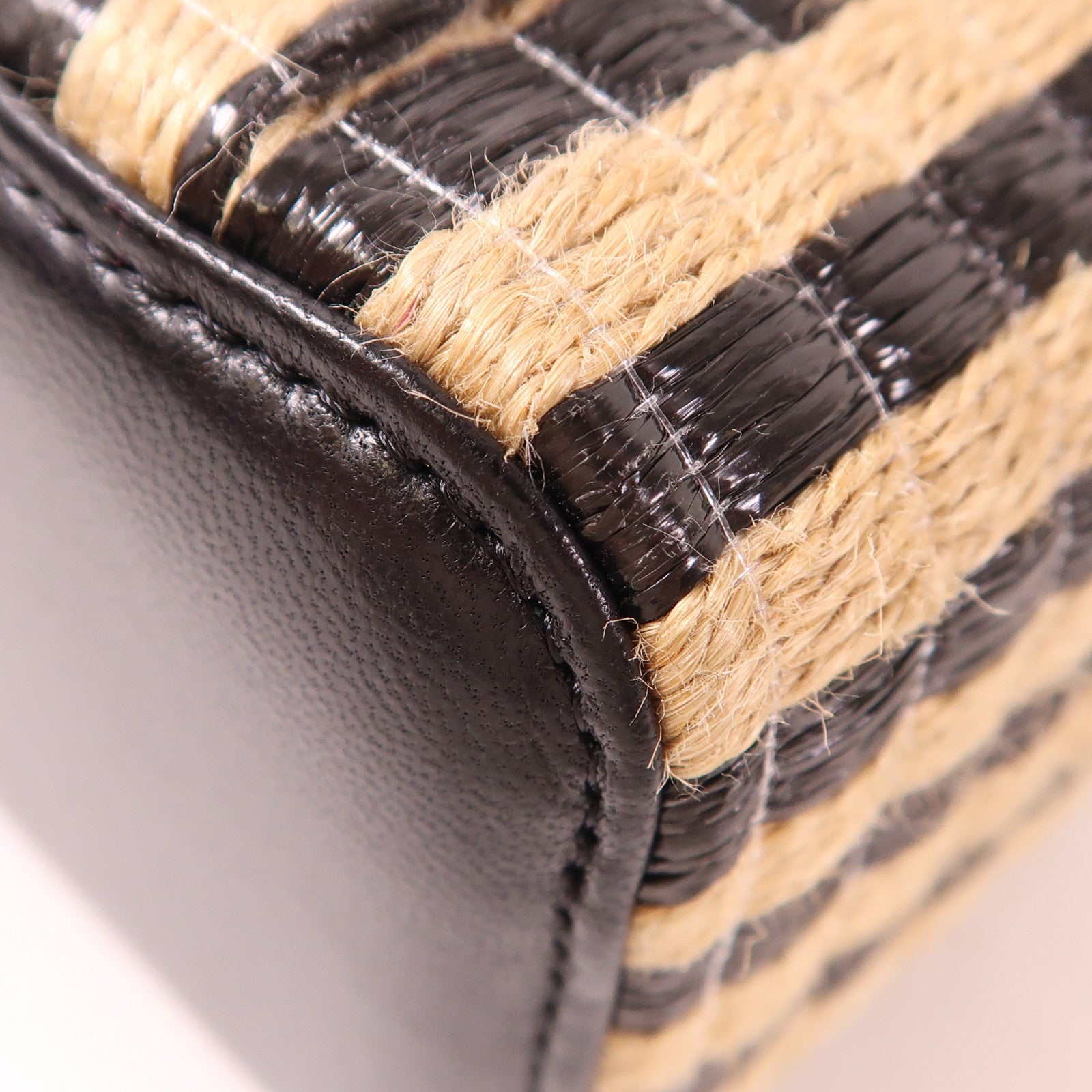 CHANEL Raffia Vanity Case金扣鏈帶肩背袋