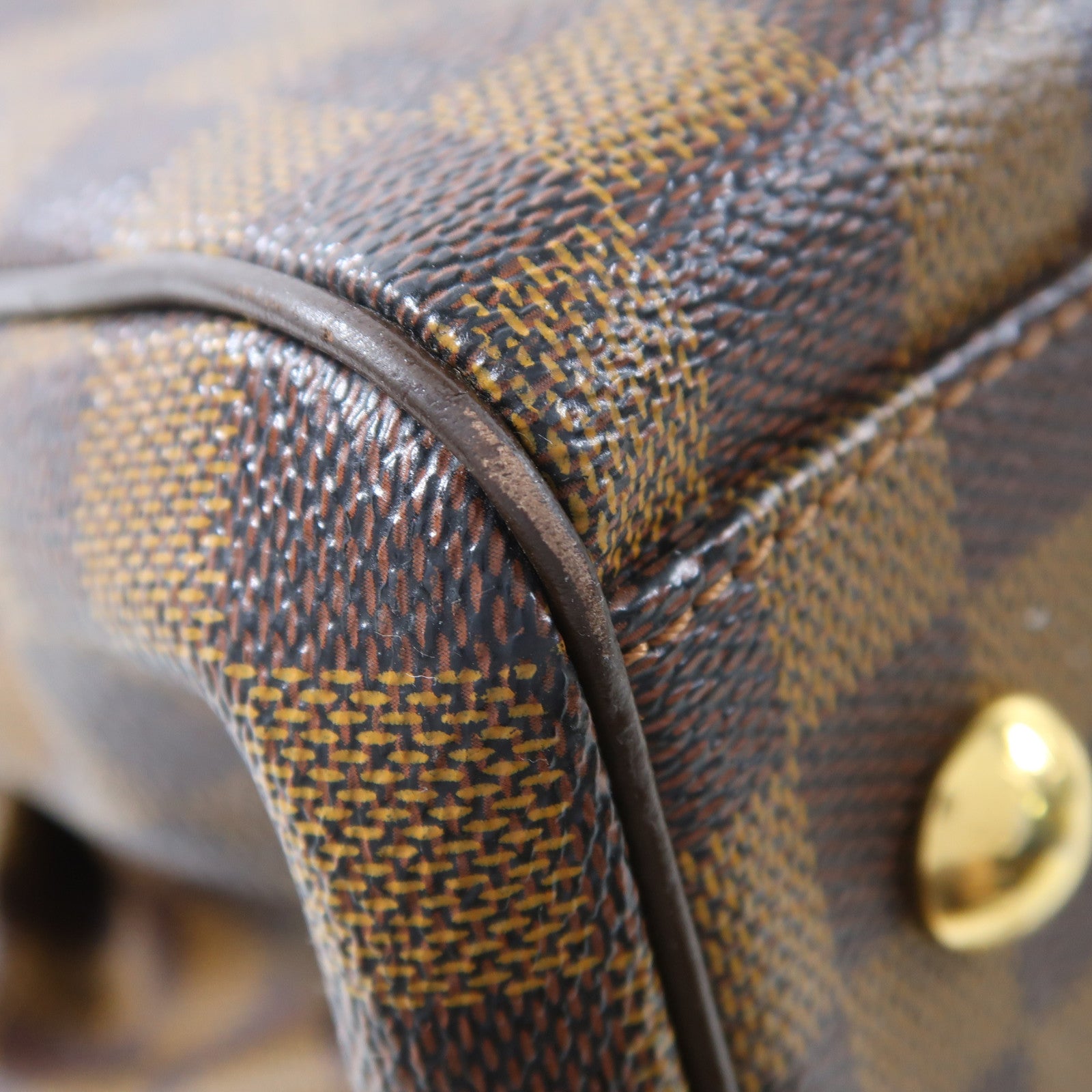 LOUIS VUITTON Damier Ebene Trevi PM金扣手挽肩背兩用袋啡色
