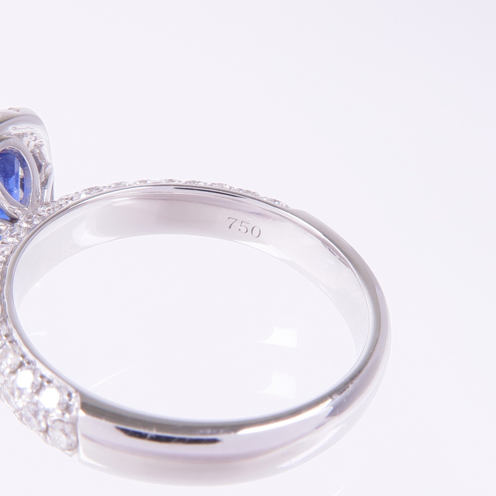 JEWELRY 【激減優惠】18K白金Sapphire Diamond Ring藍寶石/鑽石戒指US#6