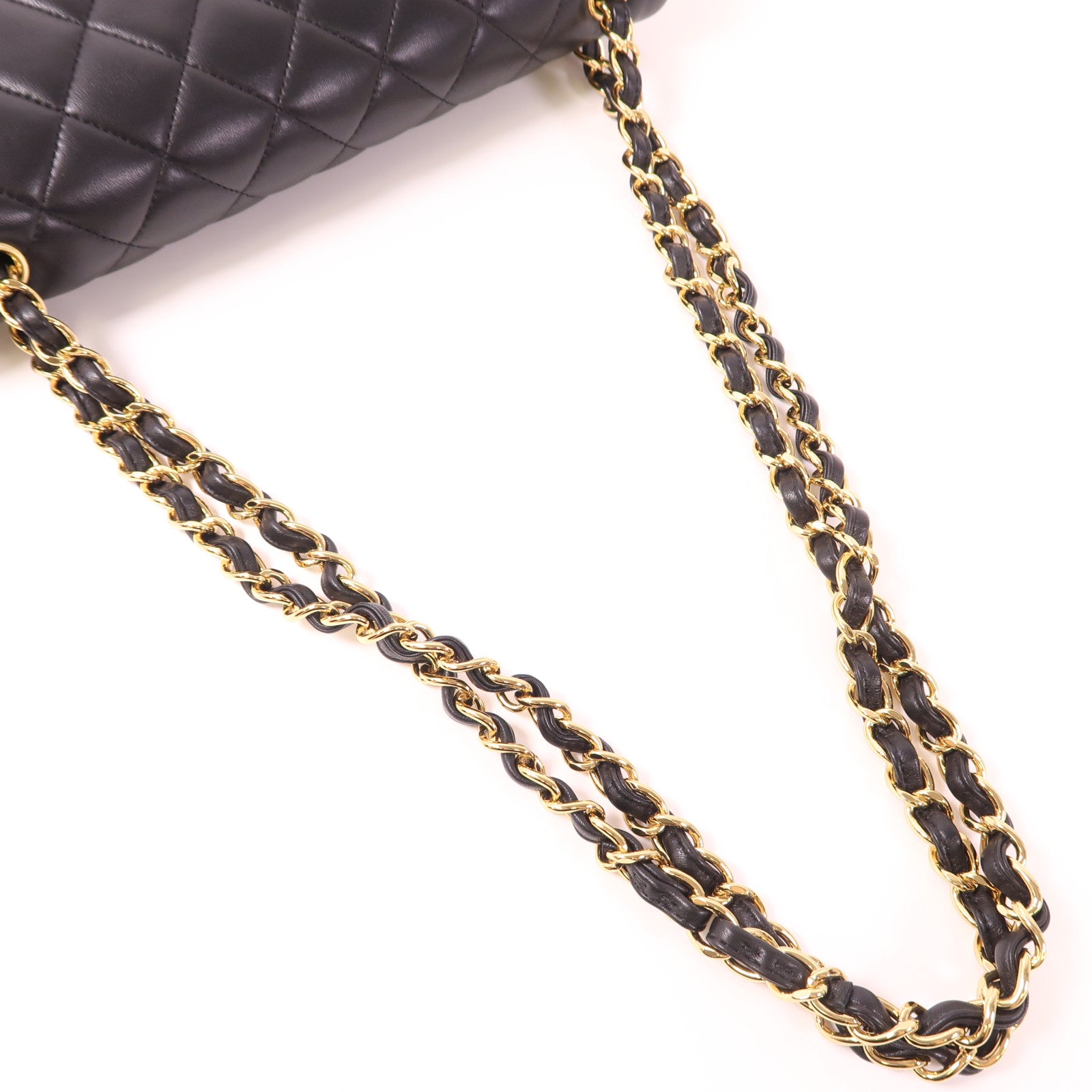 CHANEL CC GHW Maxi Classic Chain Shoulder Bag A5860 Lambskin Leather Black