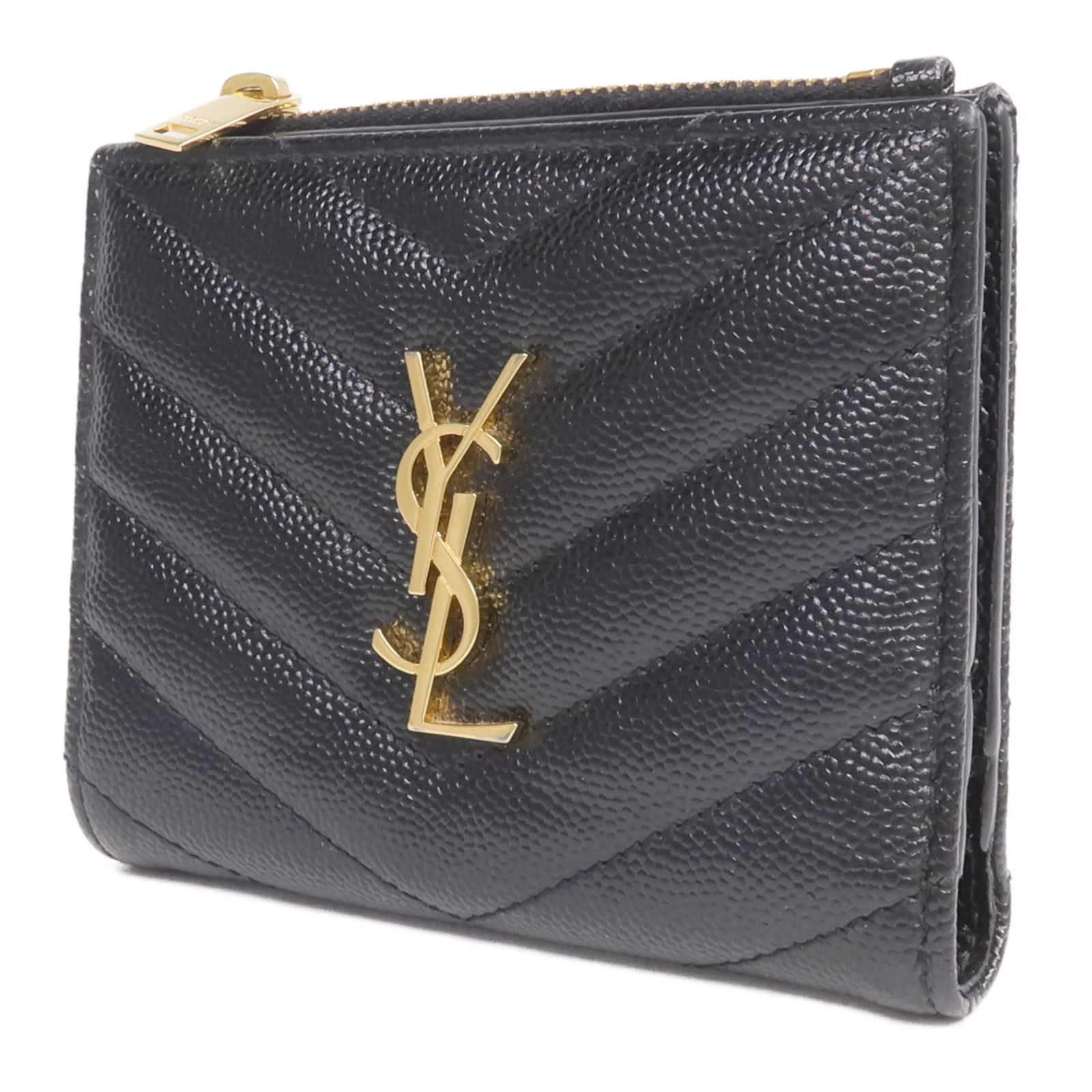 SAINT LAURENT 牛皮皮革Wallet金扣錢包