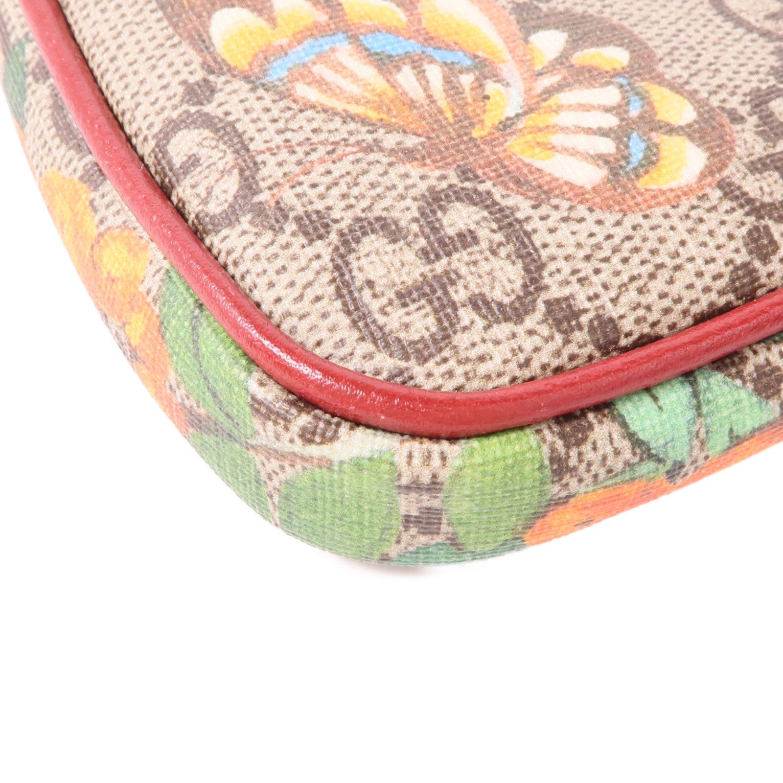 GUCCI 塗層帆布GG Supreme Mini Chain Bag金扣鏈帶手挽袋