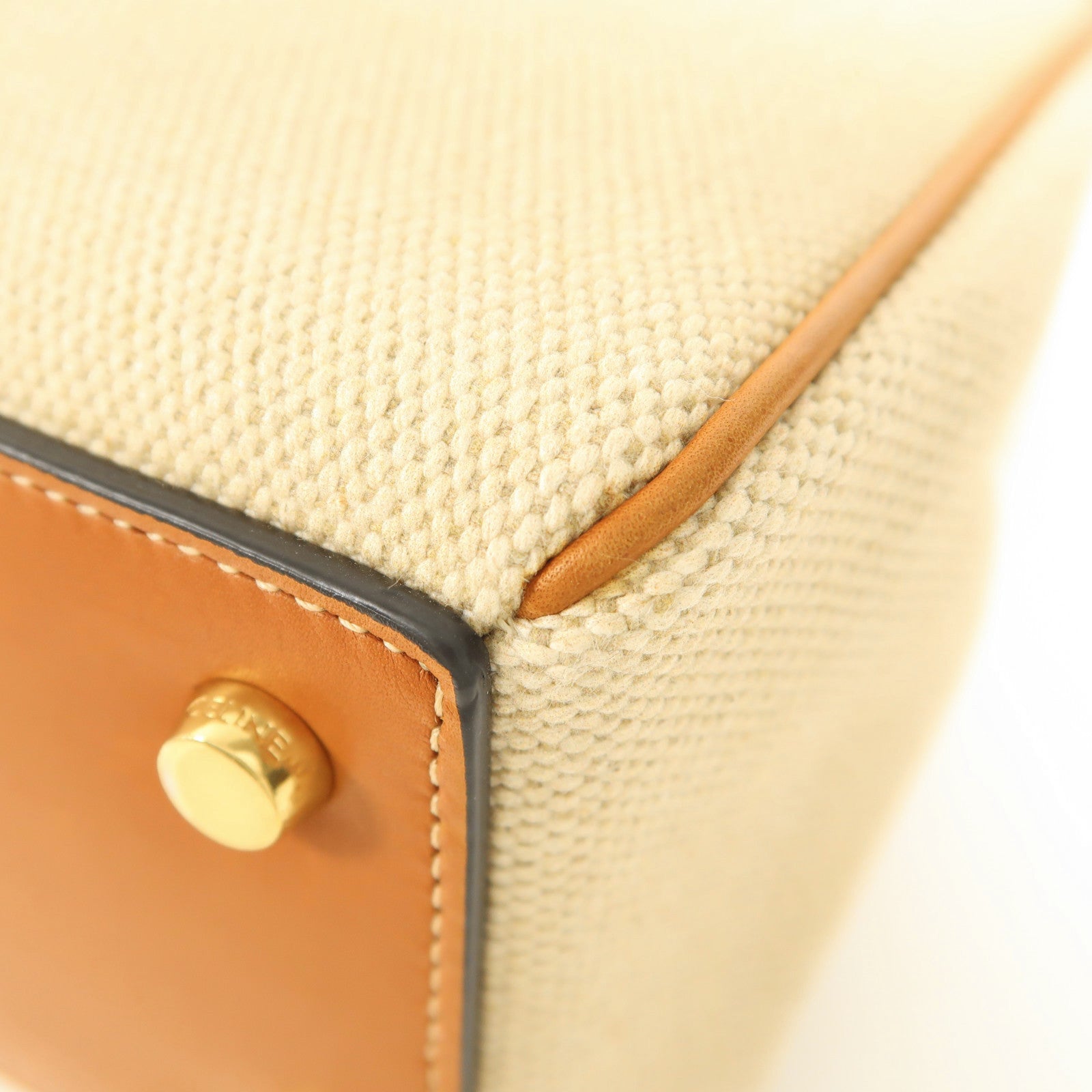 CELINE 牛皮皮革/帆布Small 16 Bag金扣肩背袋