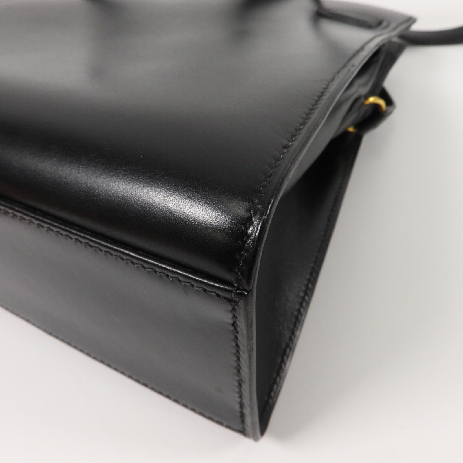 HERMES Box皮革Kelly Sport PM肩背袋Noir