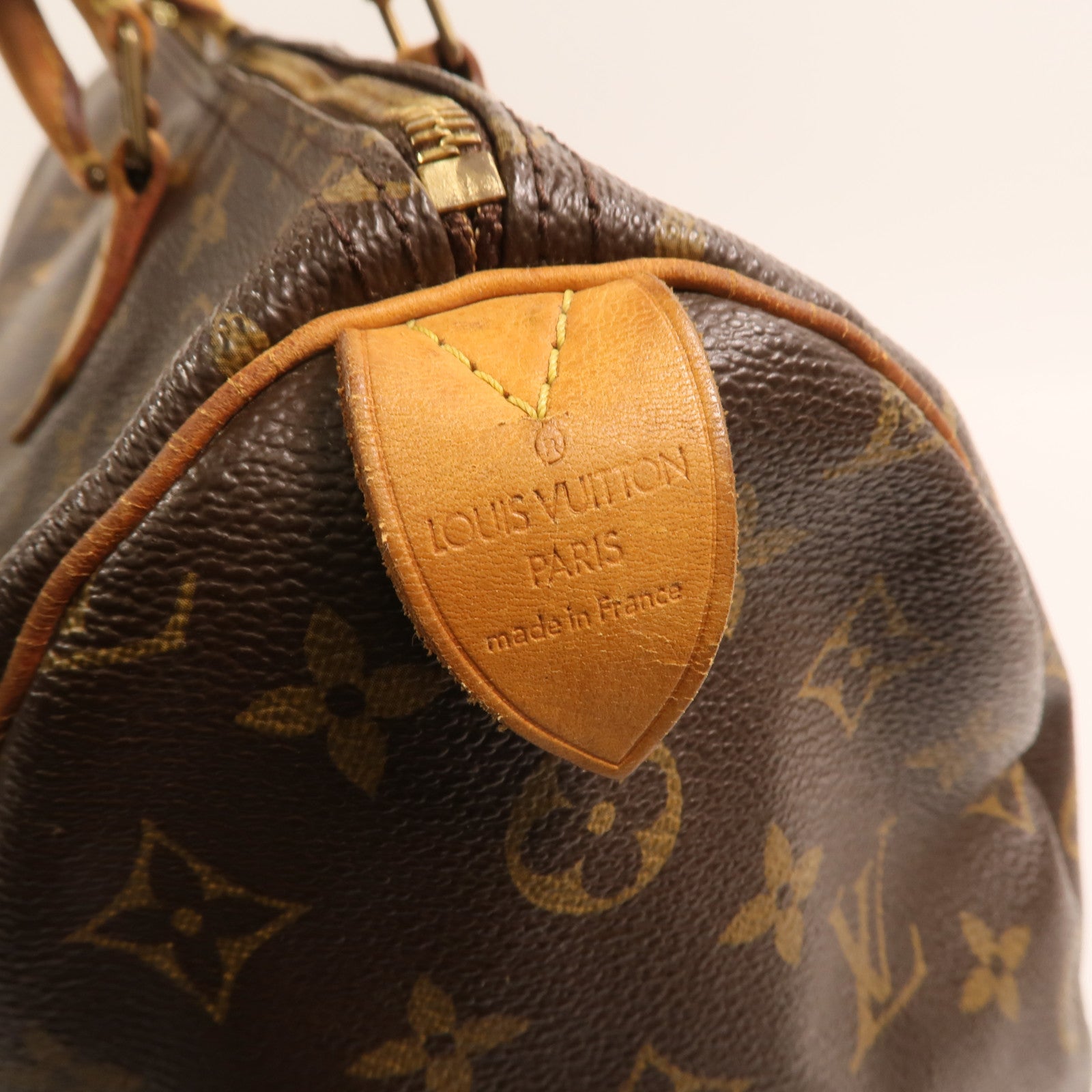 LOUIS VUITTON Monogram Speedy 35金扣手挽袋