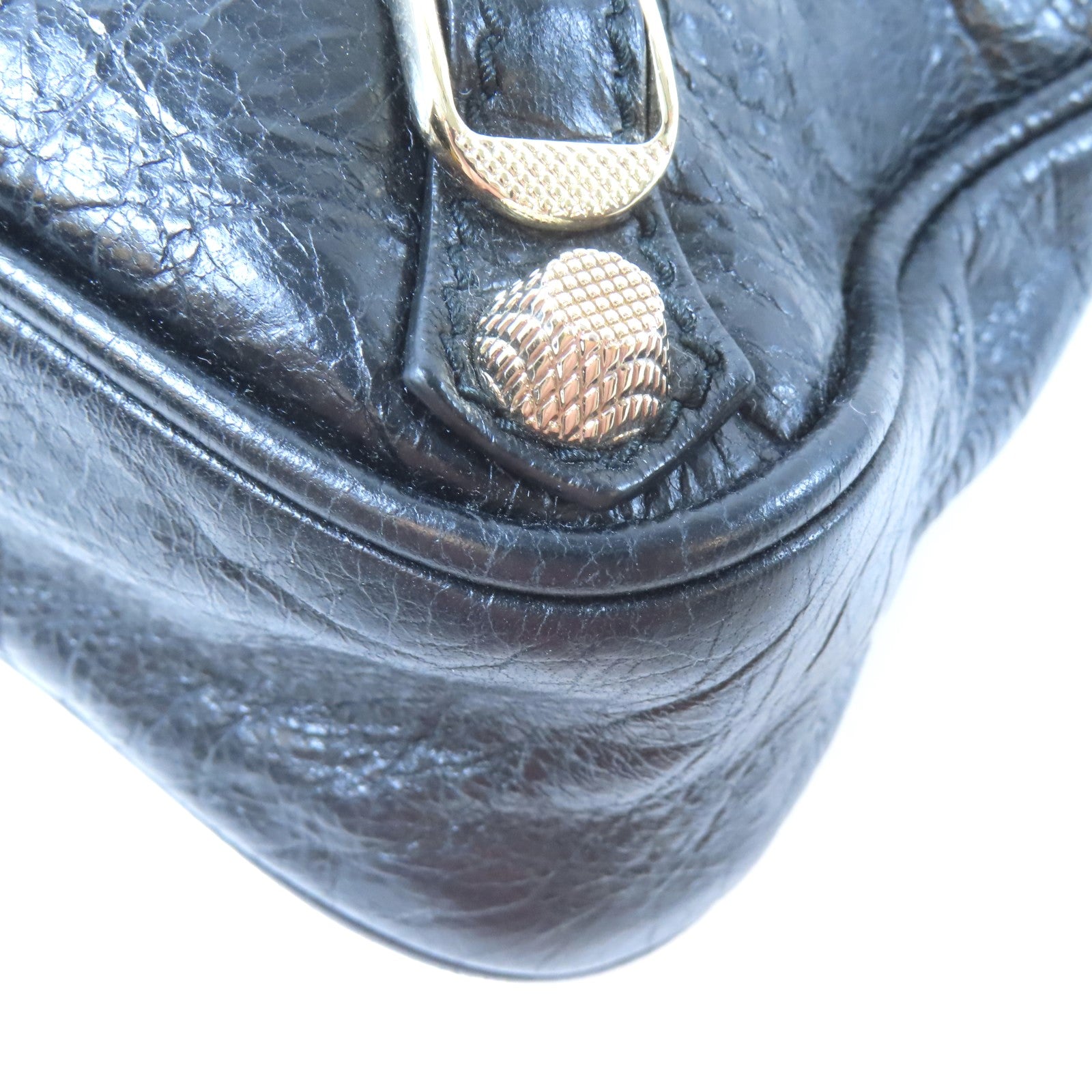 BALENCIAGA 牛皮皮革Crossbody Hip Small Bag金扣肩背袋黑色