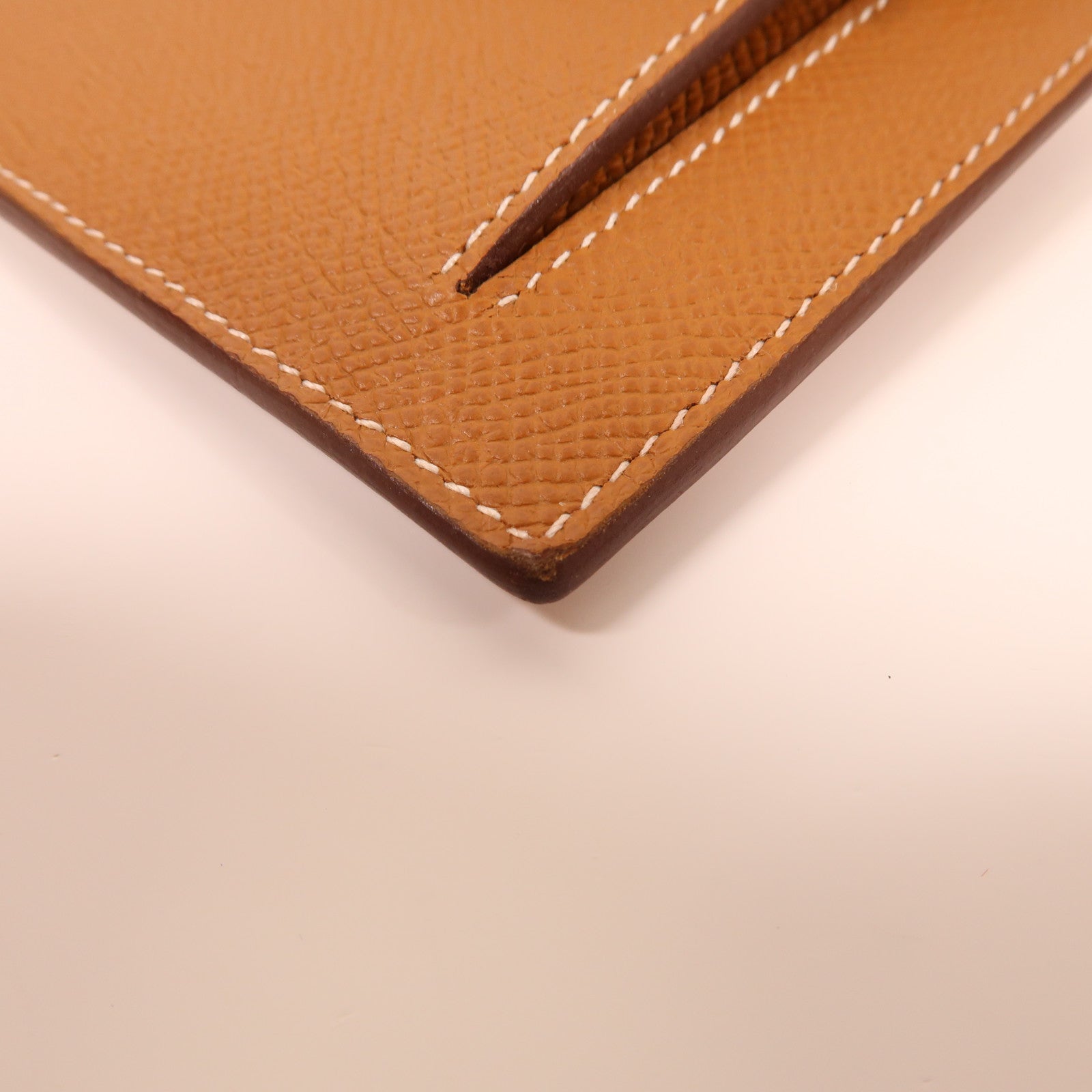 HERMES Epsom皮革Kelly Pocket Wallet金扣零錢包37 Gold