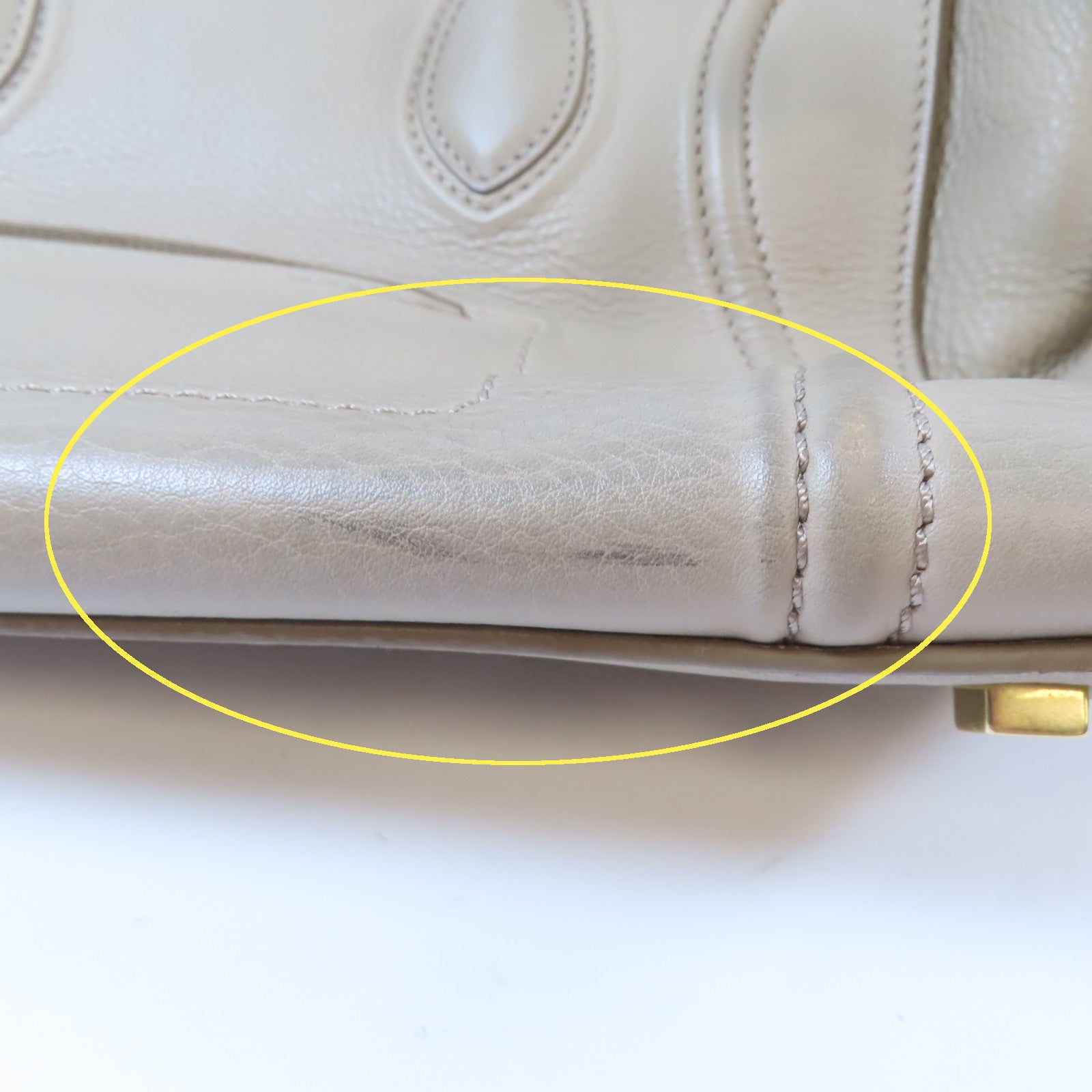 CELINE 牛皮皮革Nano Luggage Bag金扣肩背袋杏色