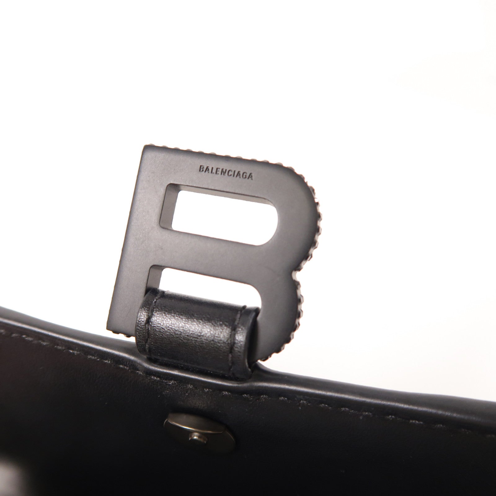 BALENCIAGA 牛皮皮革Hourglass XS銀扣手挽肩背兩用袋