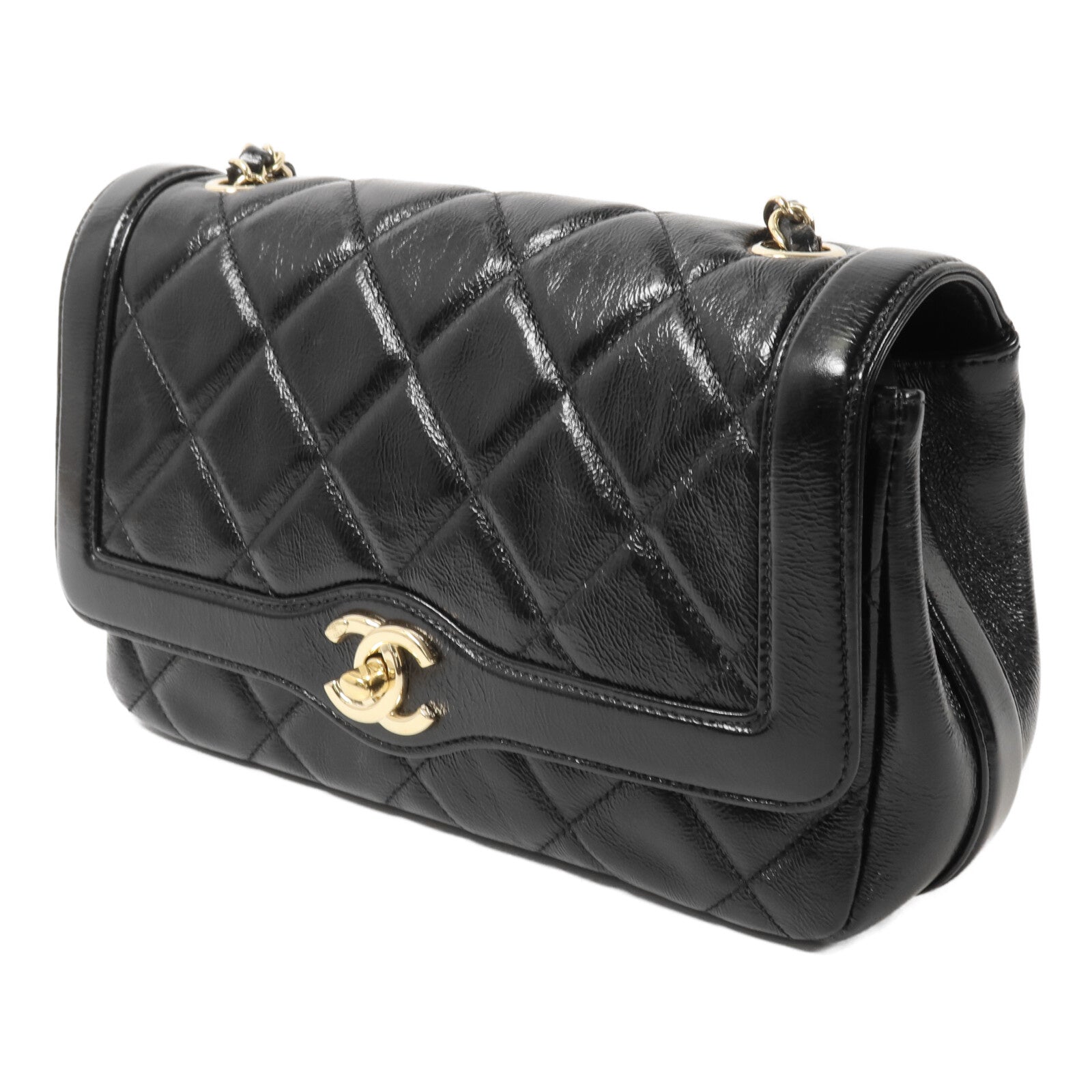 CHANEL 漆皮皮革Chain Shoulder鏈帶肩背袋