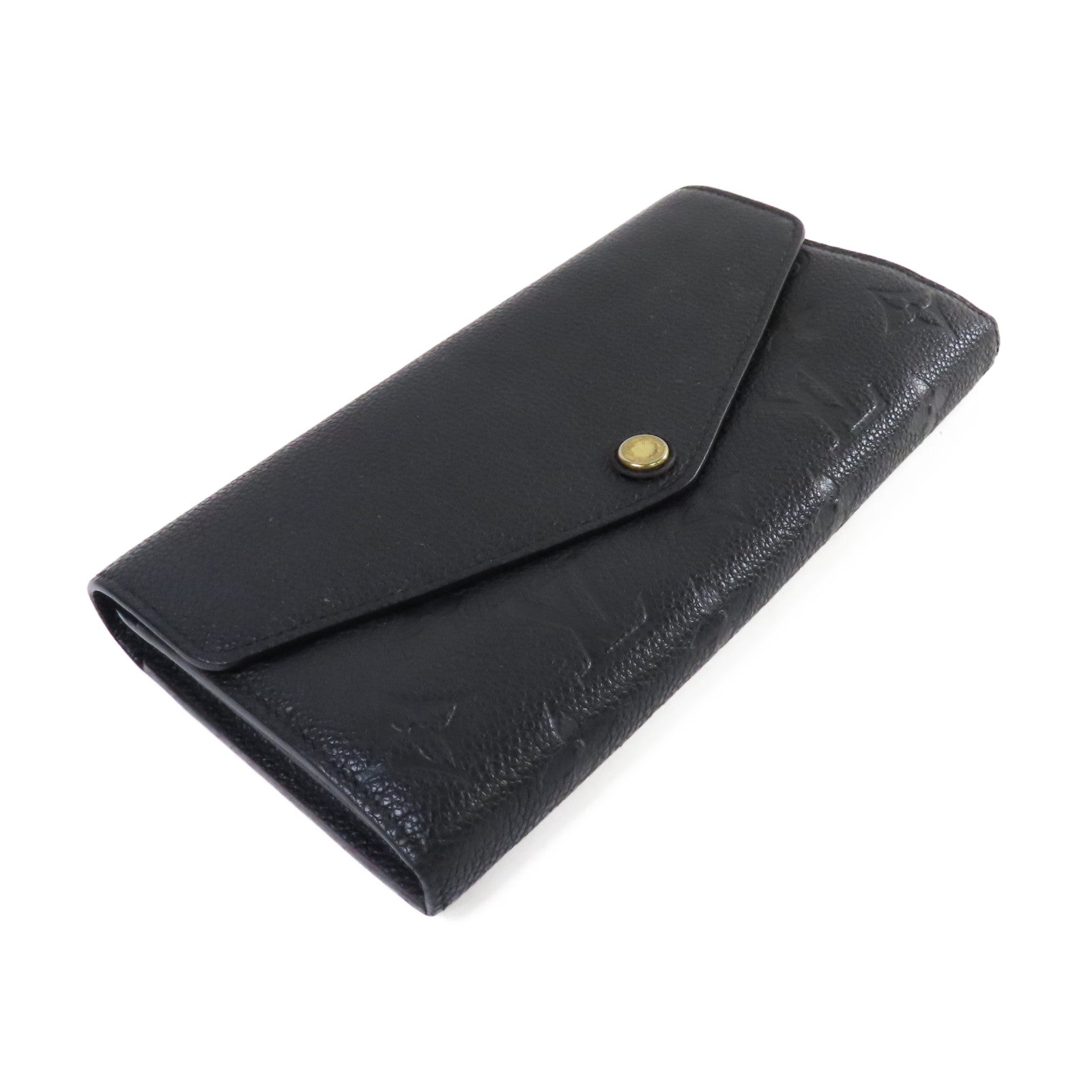 LOUIS VUITTON Monogram Empreinte Sarah Continental Long Wallet金扣長錢包黑色