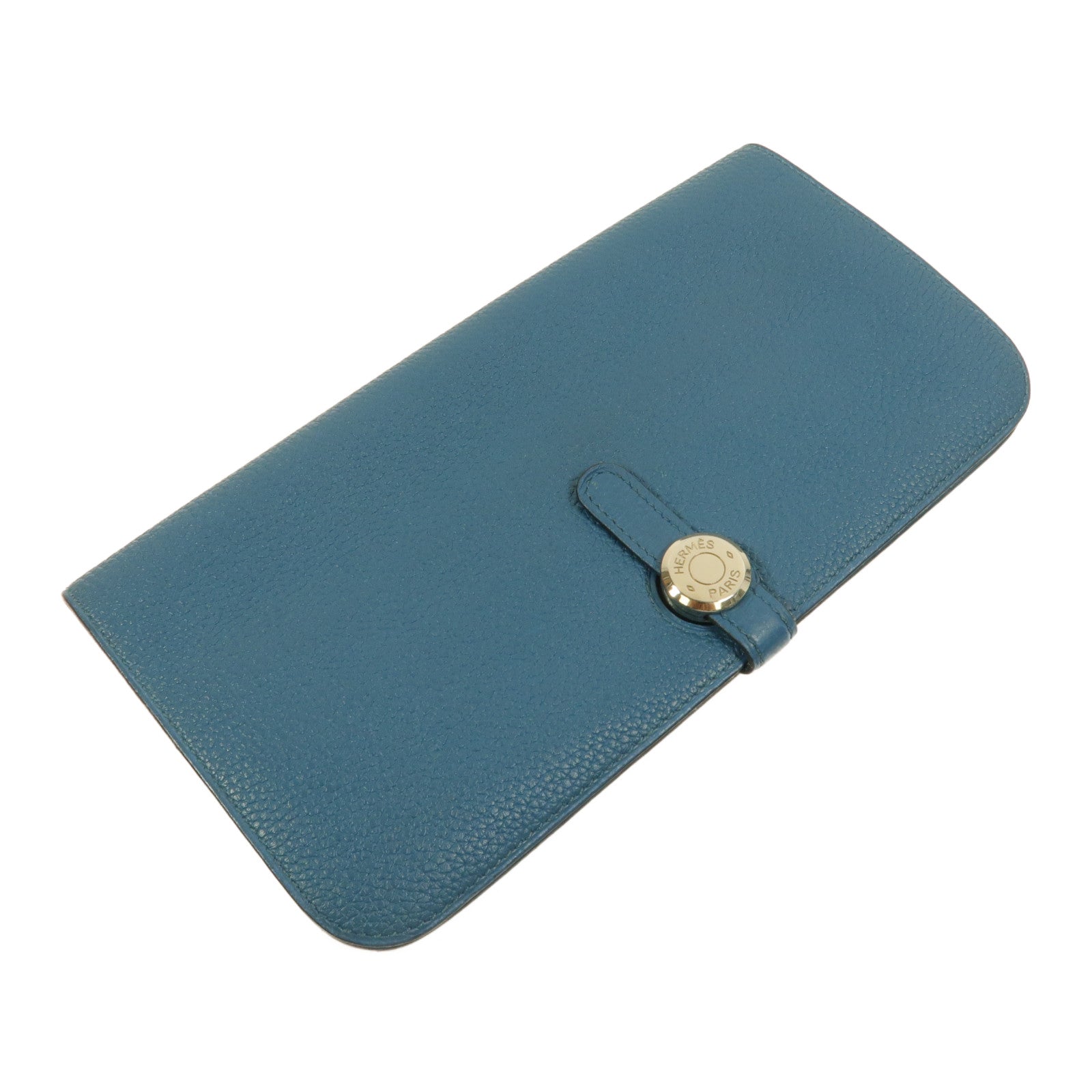 HERMES Clemence皮革Dogon MM長錢包Colvert