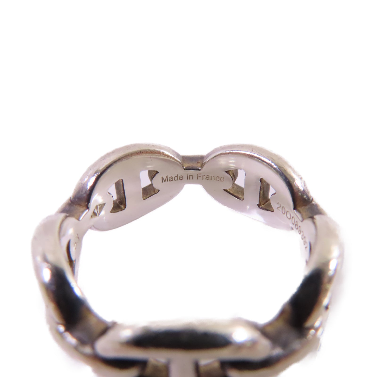 HERMES 925純銀Chaine d'Ancre Enchainee Ring戒指#53/US#6.75
