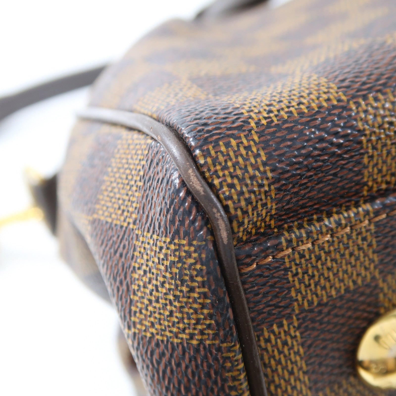 LOUIS VUITTON Damier Ebene Trevi PM金扣手挽肩背兩用袋啡色