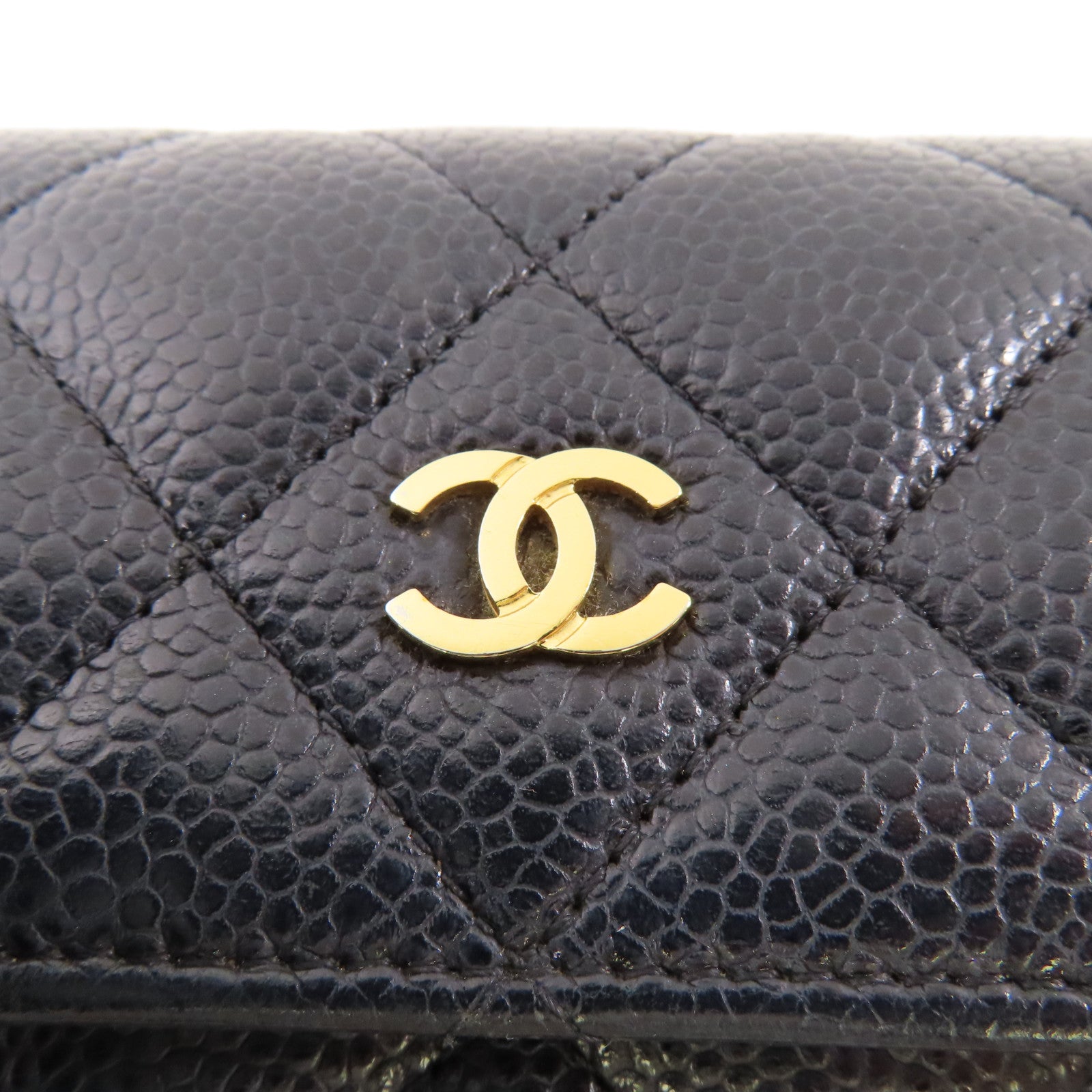 CHANEL 牛皮皮革Long Wallet金扣長錢包