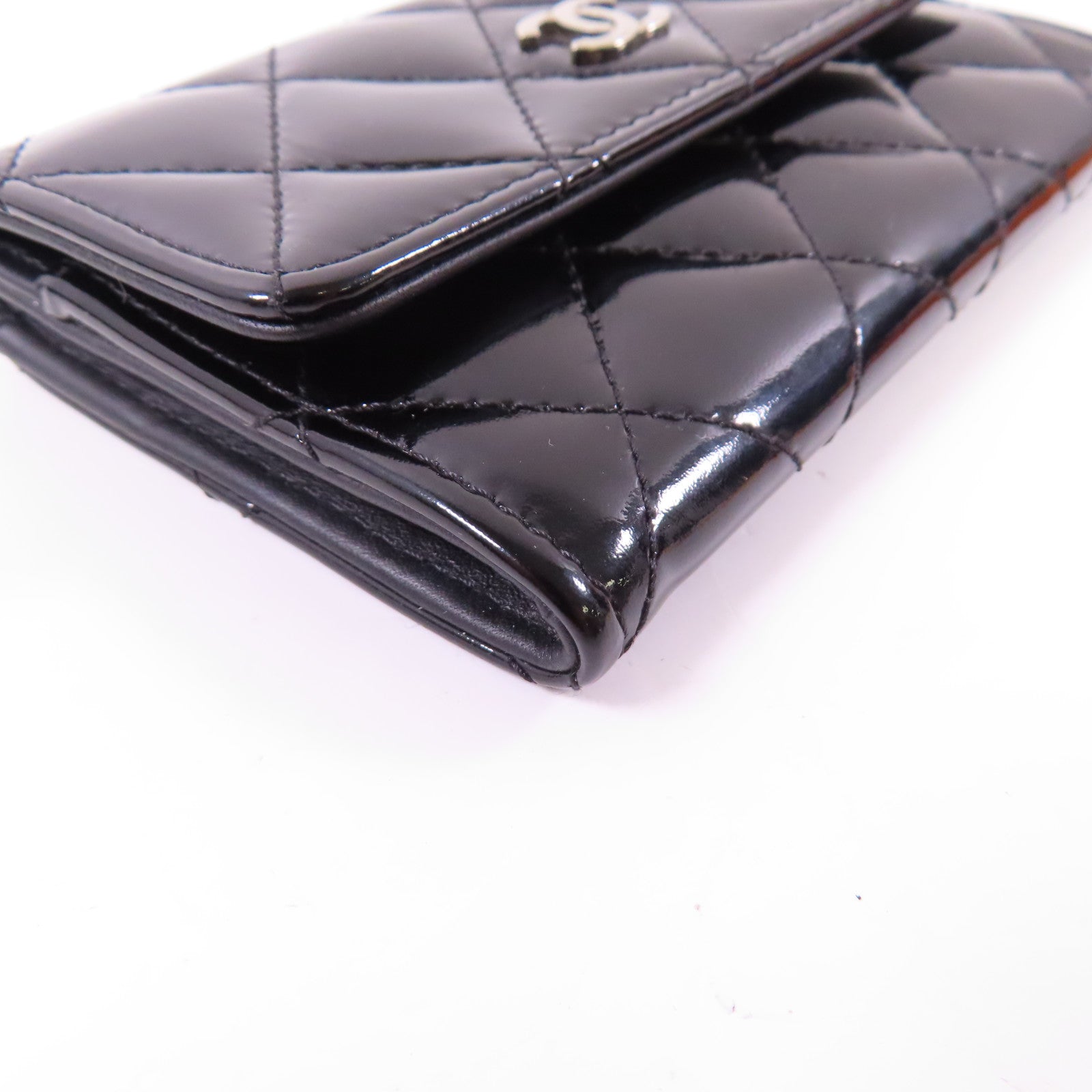 CHANEL 漆皮皮革Card Case銀扣卡片套
