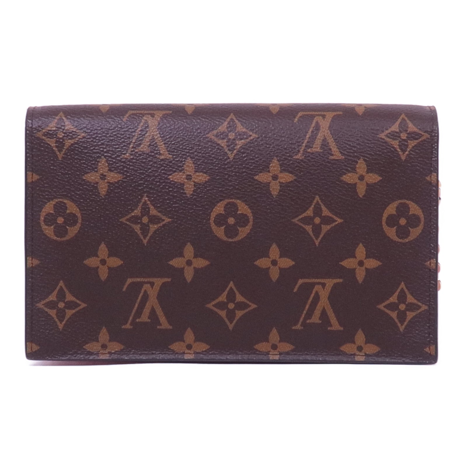LOUIS VUITTON Monogram Flore Chain Wallet金扣鏈帶肩背袋