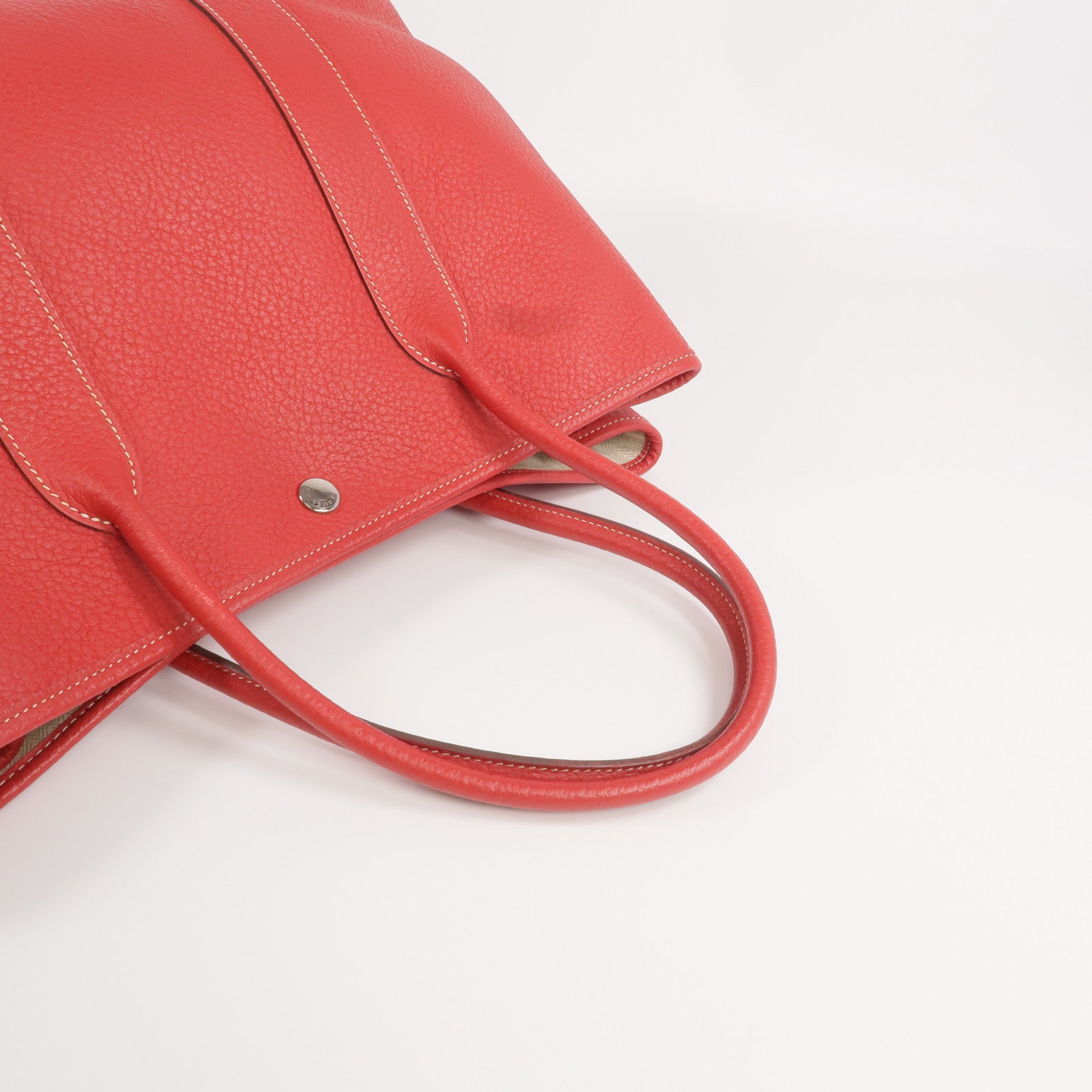 HERMES Clemence皮革Garden Party PM銀扣手挽袋