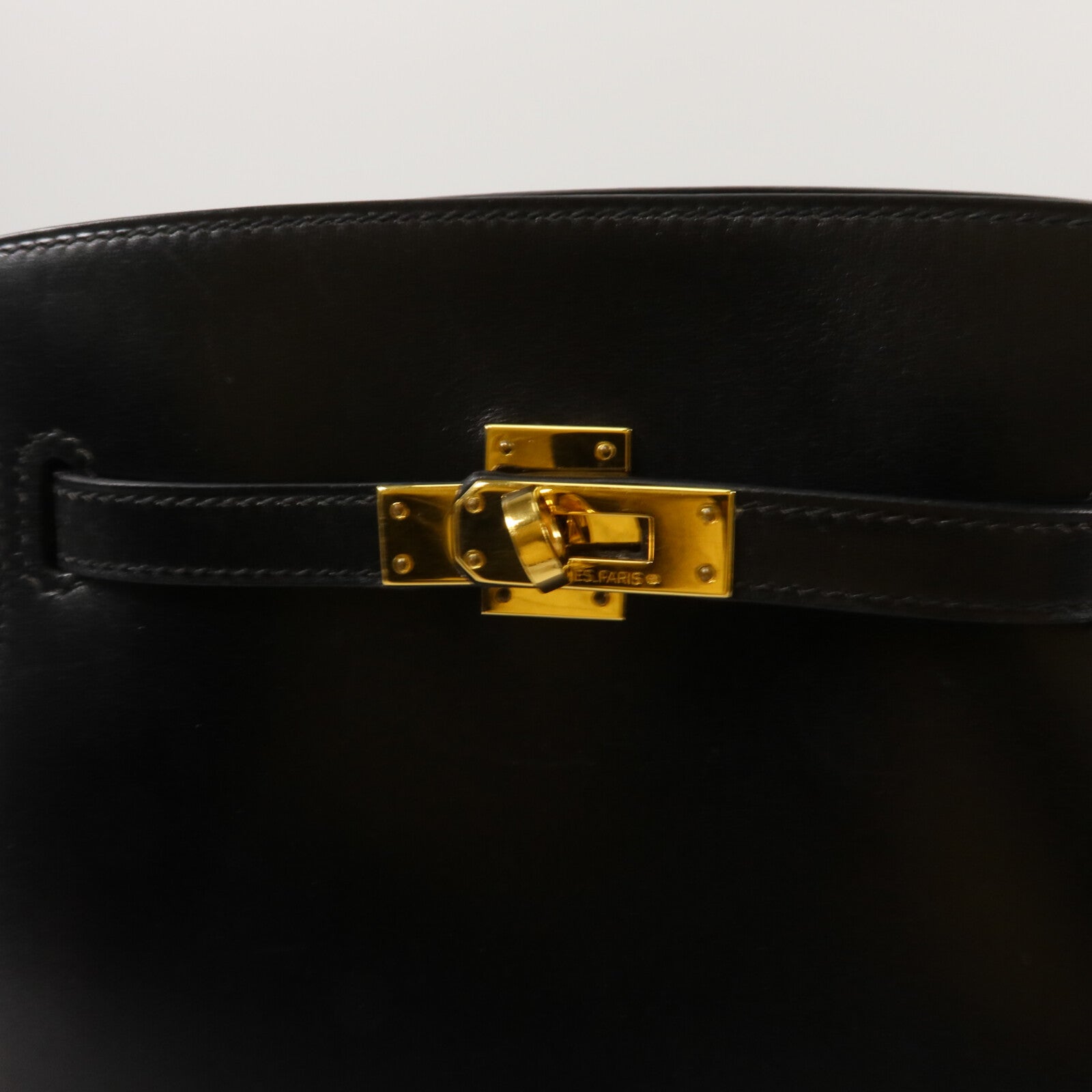HERMES Box皮革Kelly Sport PM肩背袋Noir