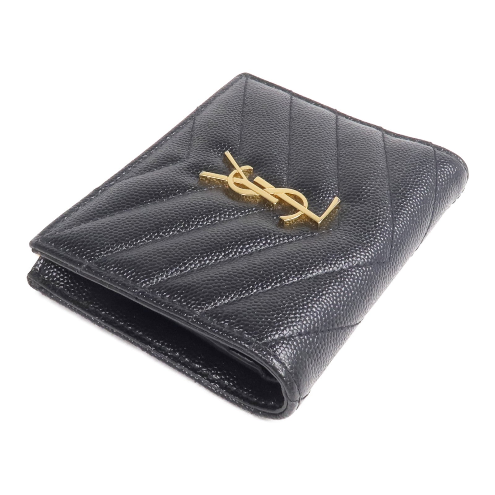 SAINT LAURENT 牛皮皮革Wallet金扣錢包