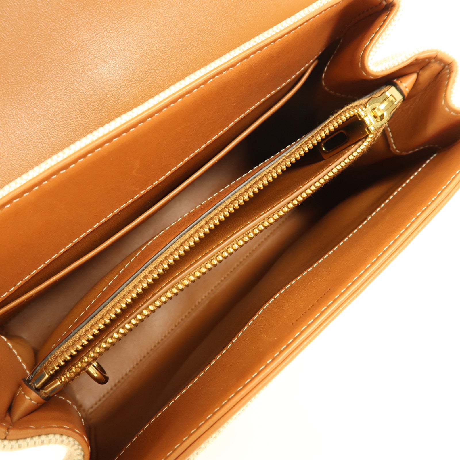 CELINE 牛皮皮革/帆布Small 16 Bag金扣肩背袋