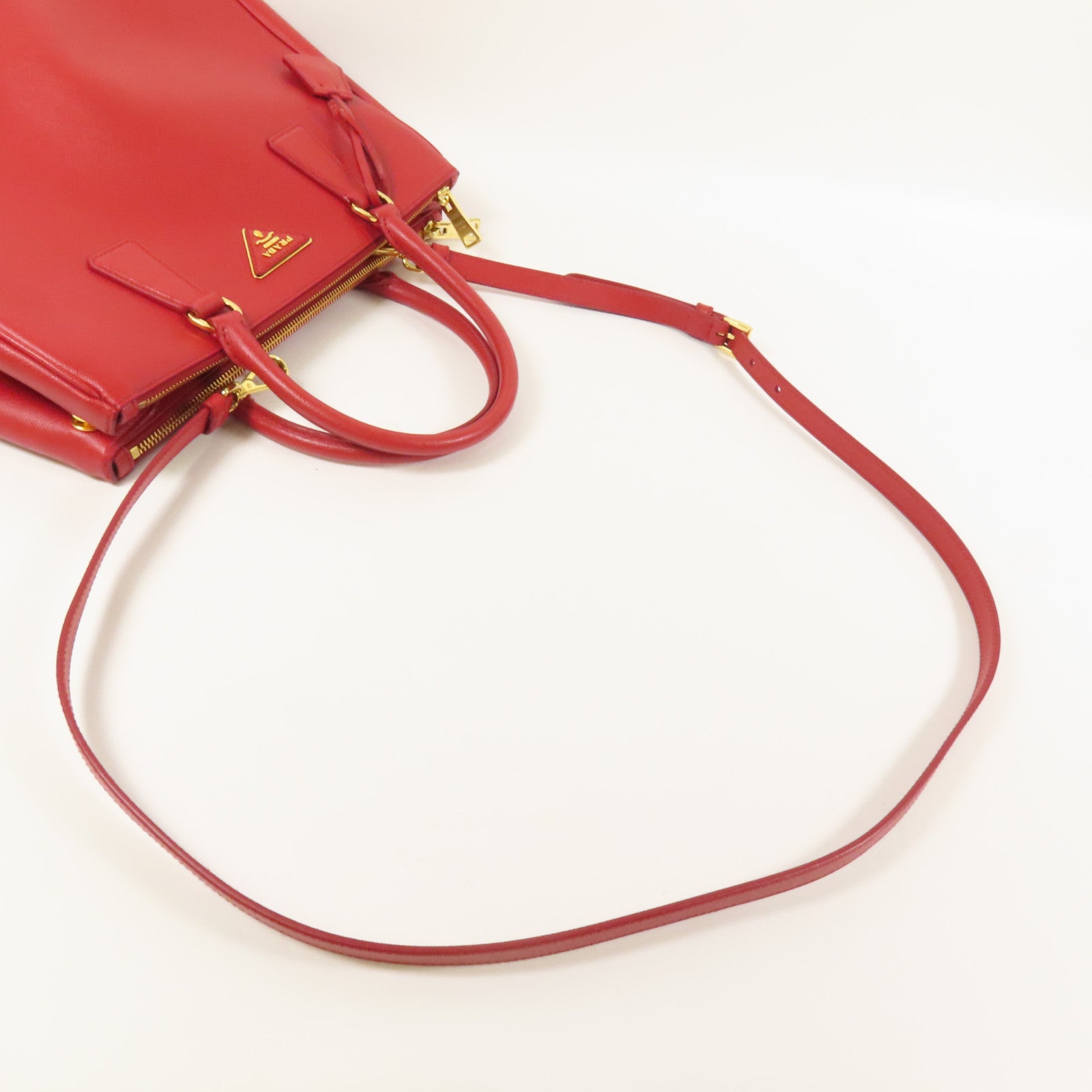 PRADA Saffiano皮革Shoulder Bag金扣手挽肩背兩用袋