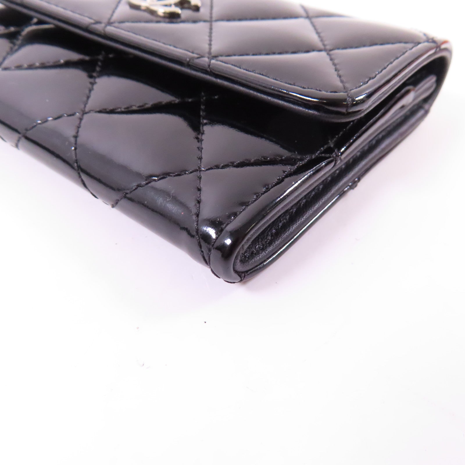 CHANEL 漆皮皮革Card Case銀扣卡片套
