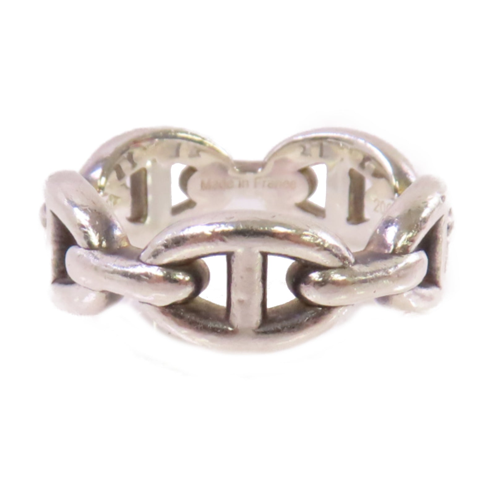 HERMES 925純銀Chaine d'Ancre Enchainee Ring戒指#53/US#6.75