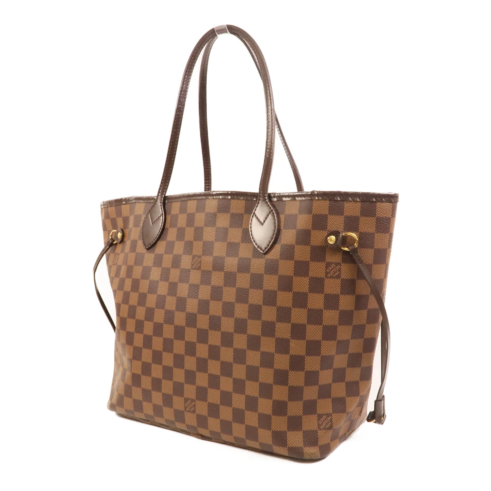 LOUIS VUITTON Damier Neverfull MM金扣手挽袋/肩背袋