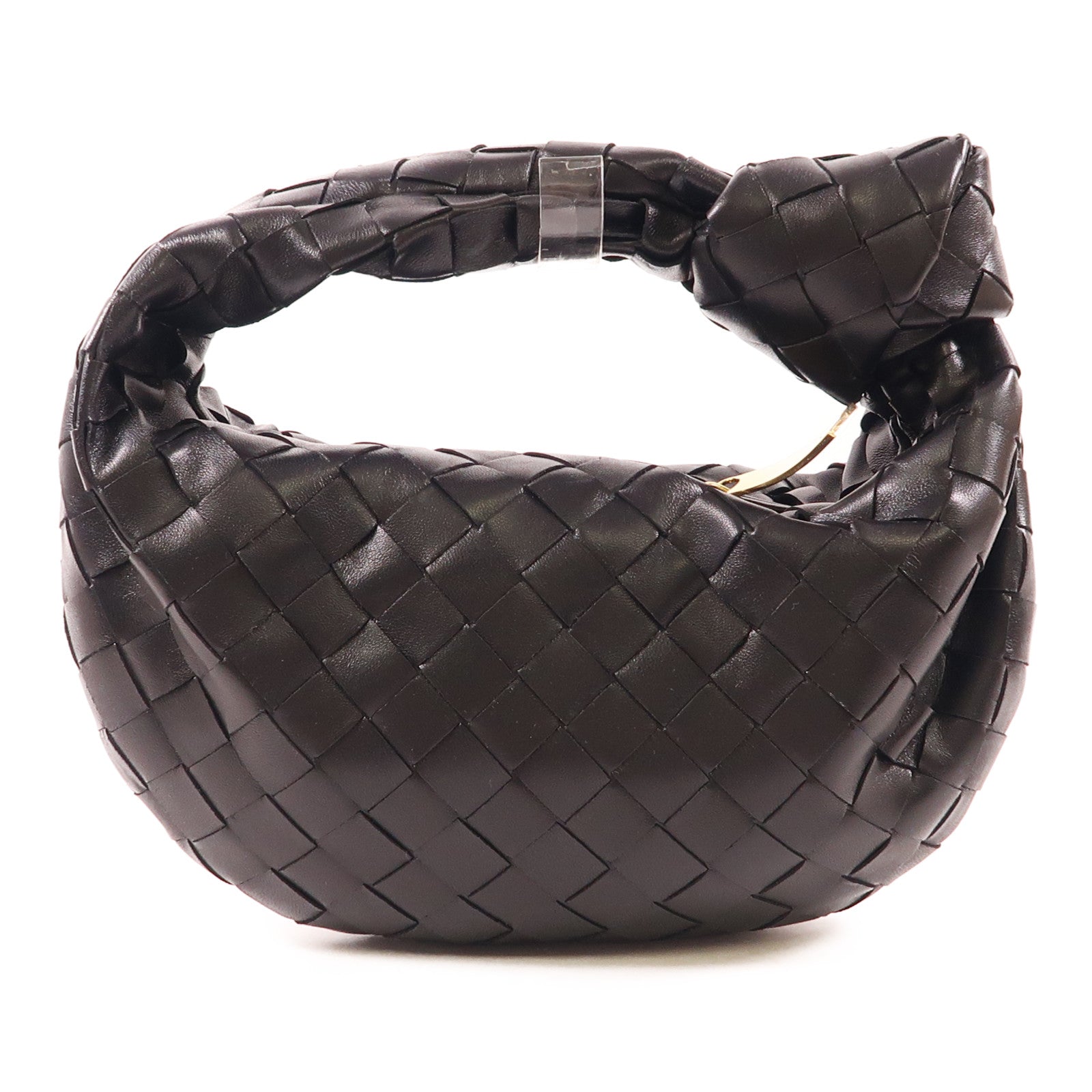 BOTTEGA VENETA 織紋皮革Mini Jodie金扣手挽袋