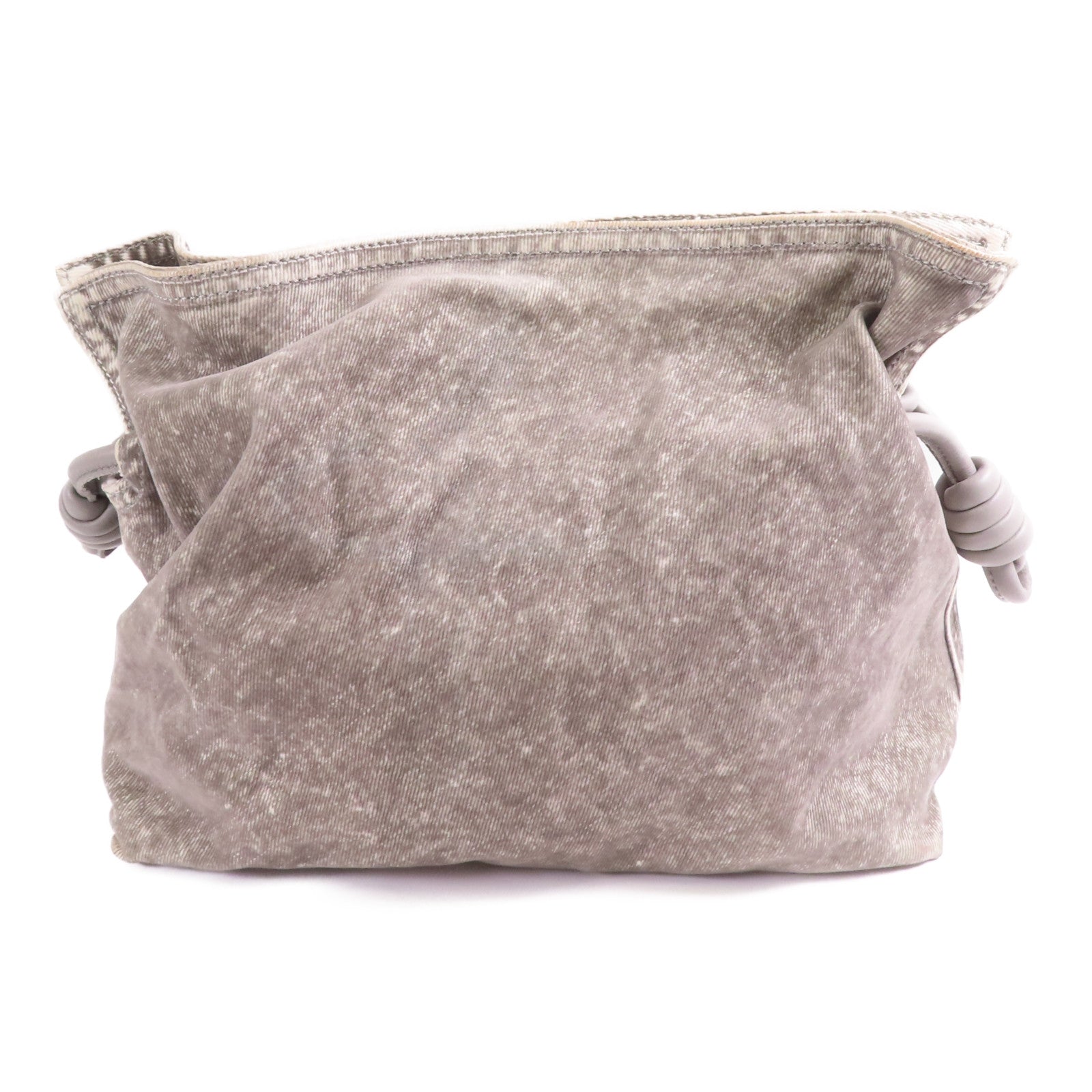 LOEWE 牛仔布Flamenco Clutch銀扣肩背袋