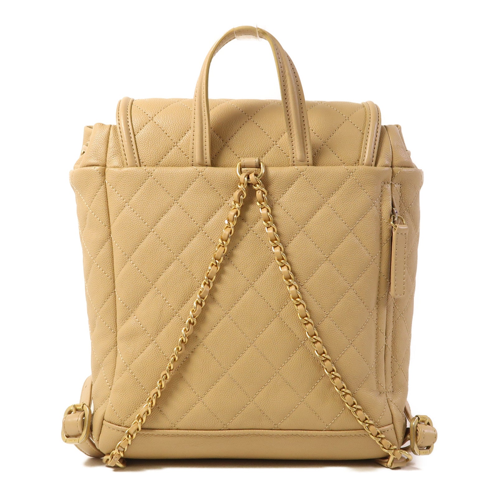 CHANEL 牛皮皮革Filigree Backpack金扣背包