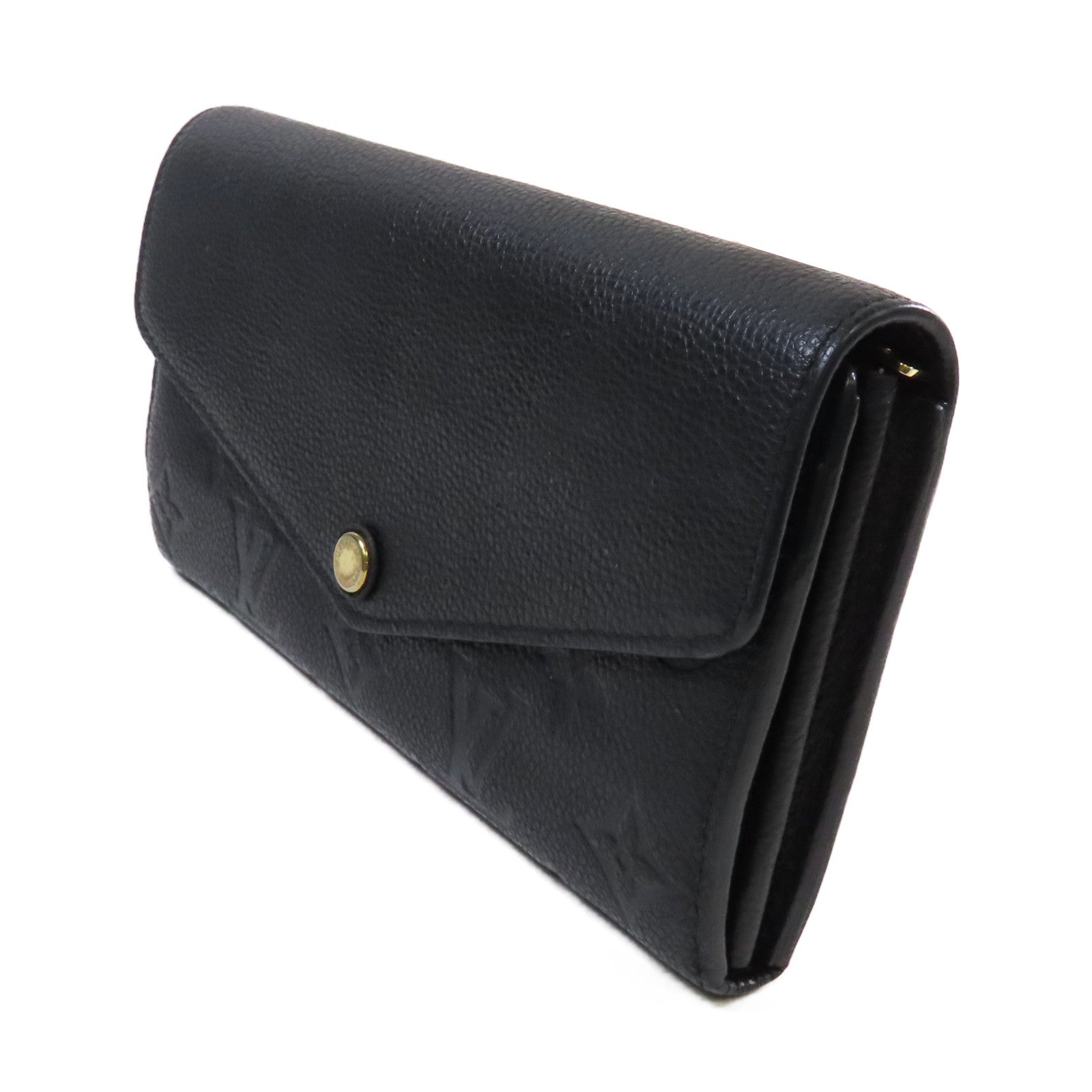LOUIS VUITTON Monogram Empreinte Sarah Continental Long Wallet金扣長錢包黑色