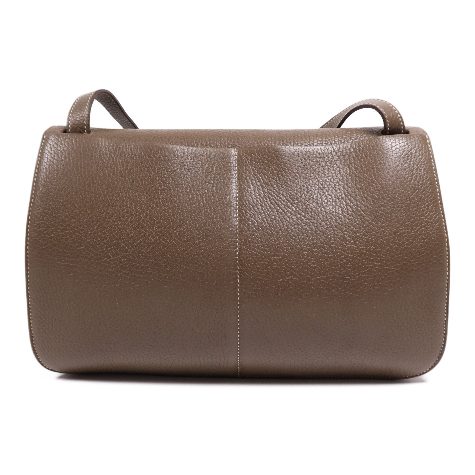 HERMES Clemence皮革Halzan 31銀扣手挽肩背兩用袋Etoupe