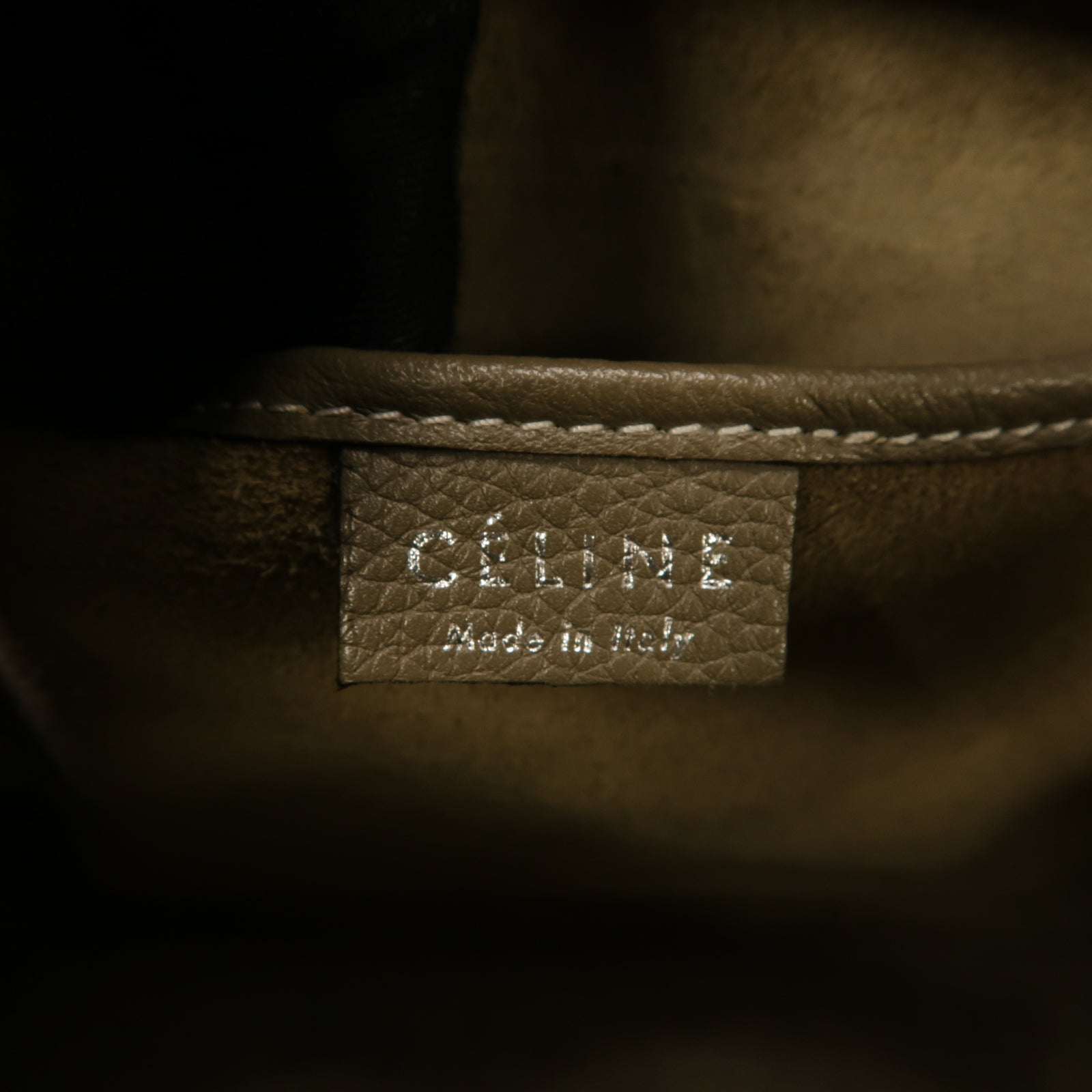 CELINE 【激減優惠】牛皮皮革Nano Luggage銀扣手挽肩背兩用袋米灰色