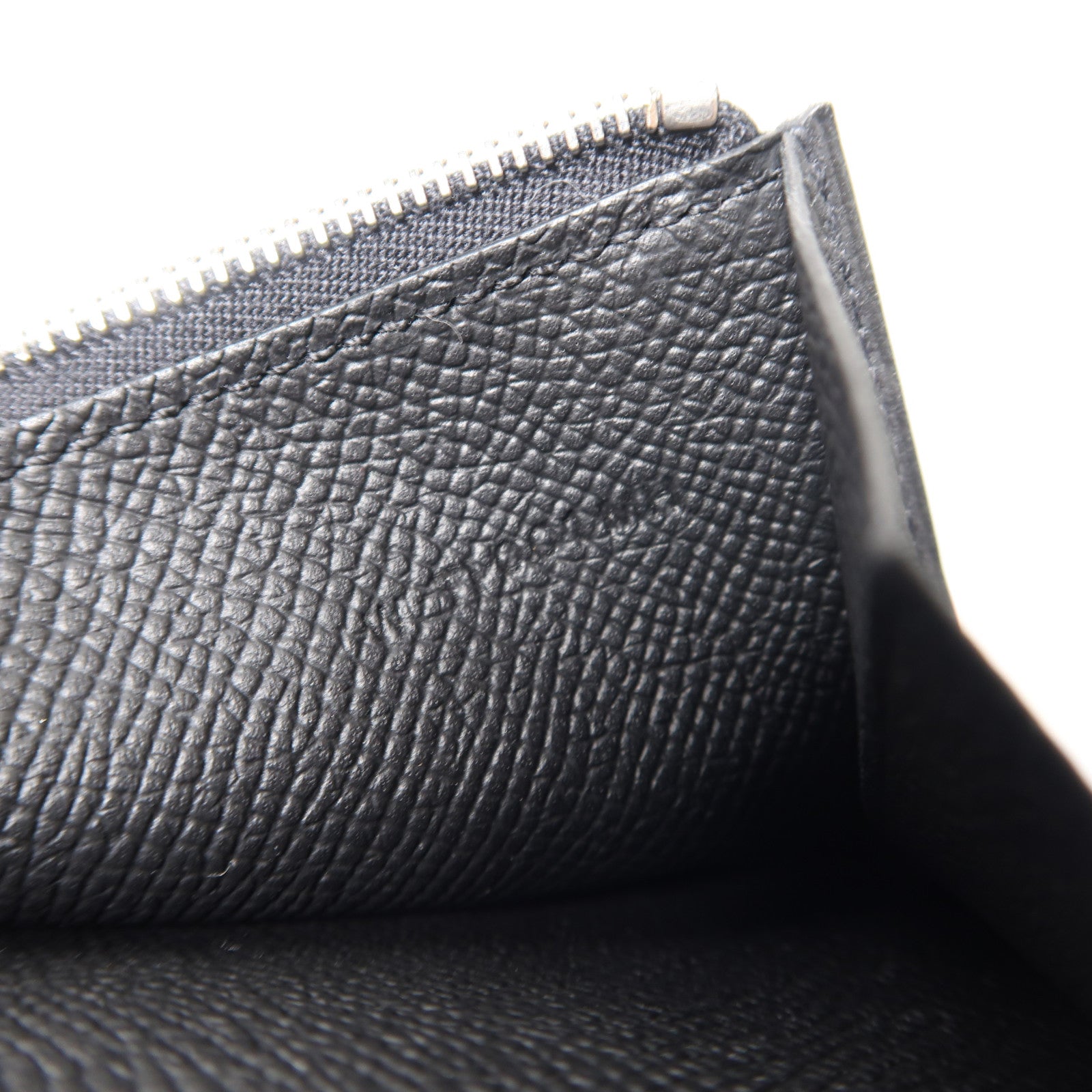 HERMES Epsom皮革Bearn Compact Wallet銀扣錢包黑色