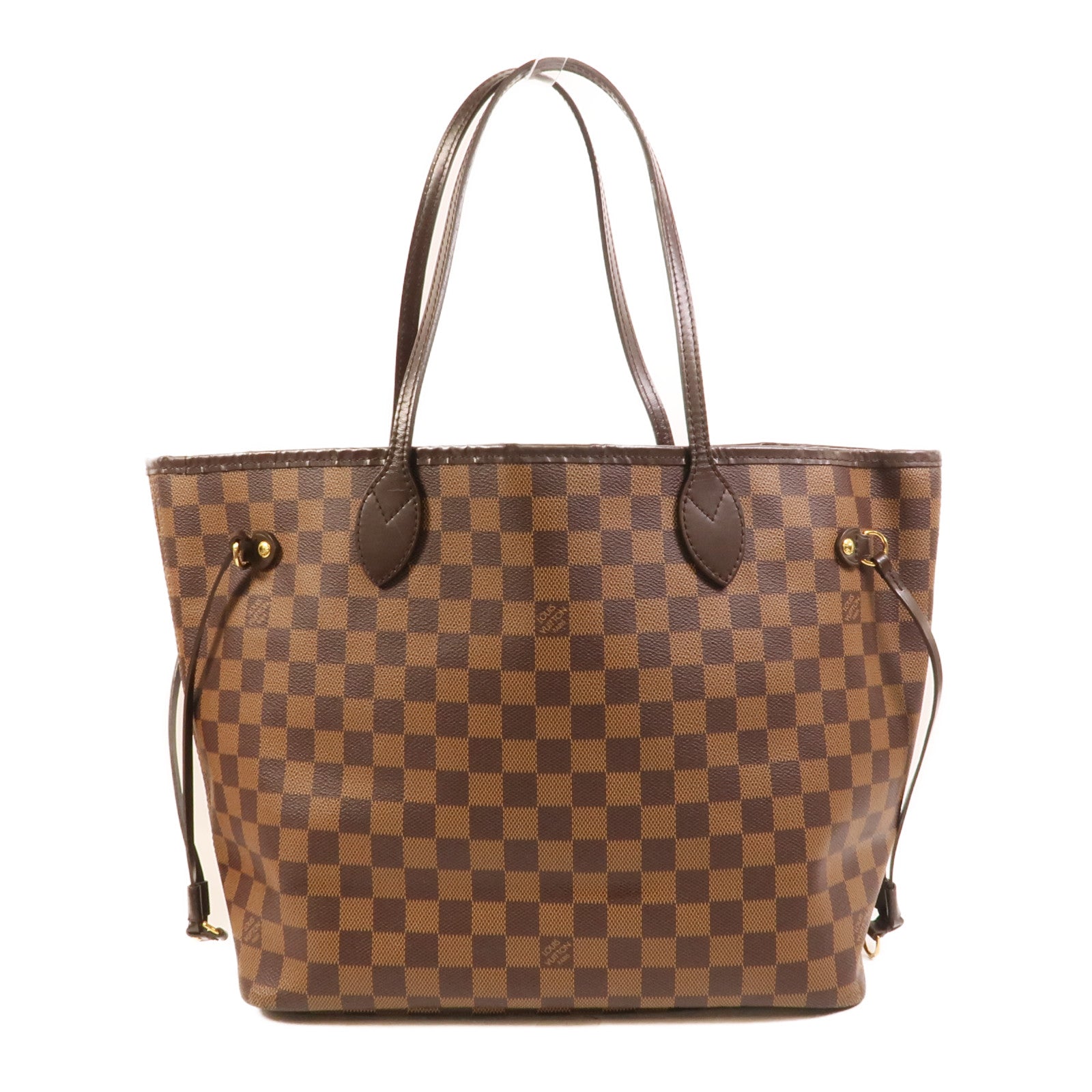 LOUIS VUITTON Damier Neverfull MM金扣手挽袋/肩背袋