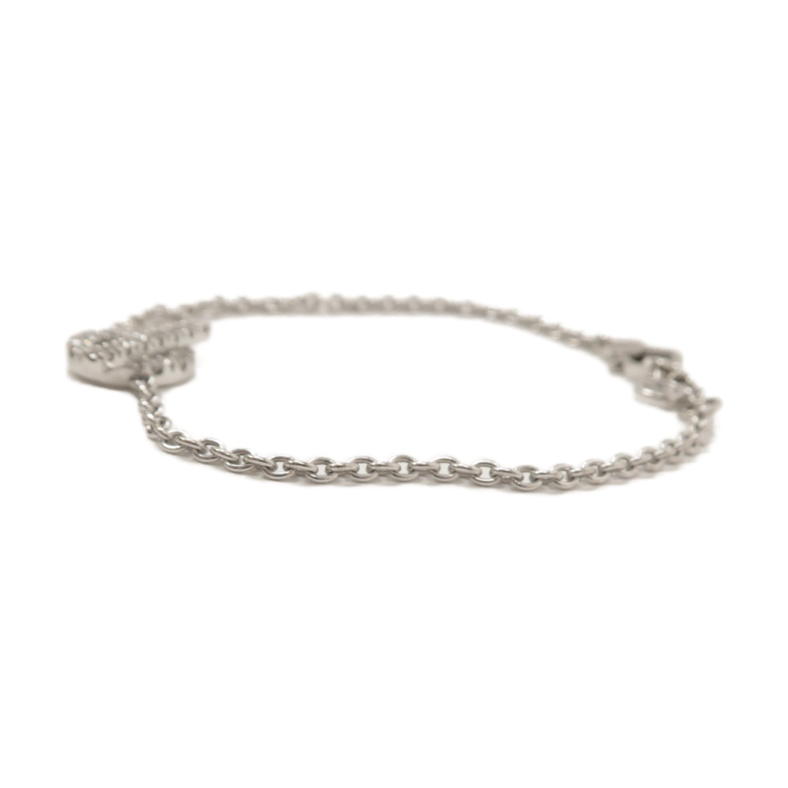 HERMES 18K白金Finesse Bracelet鑽石手鏈銀色