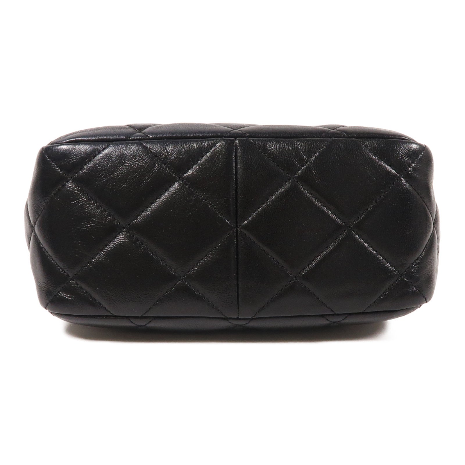 CHANEL 羊皮皮革Hobo Bag金扣鏈帶肩背袋黑色