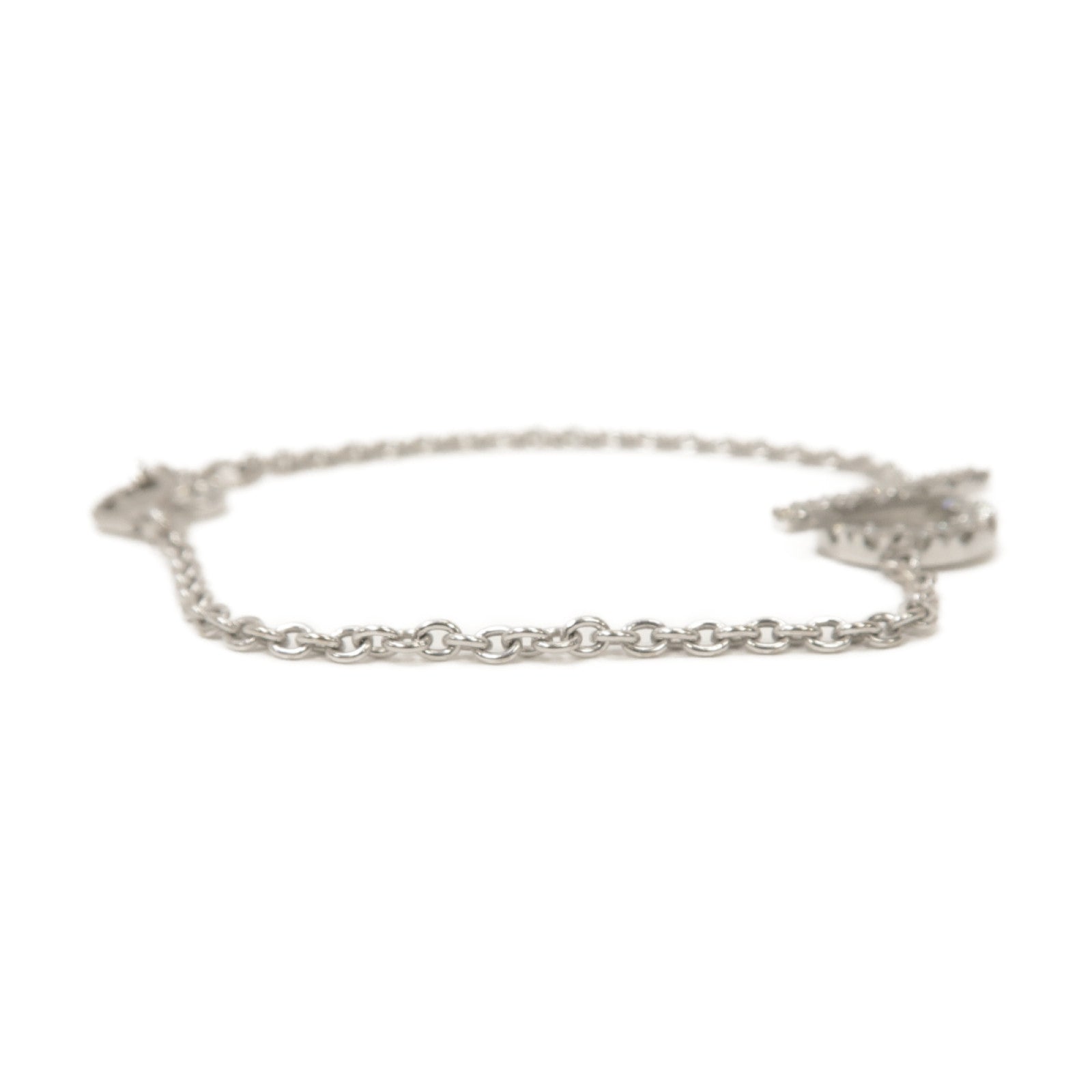 HERMES 18K白金Finesse Bracelet鑽石手鏈銀色