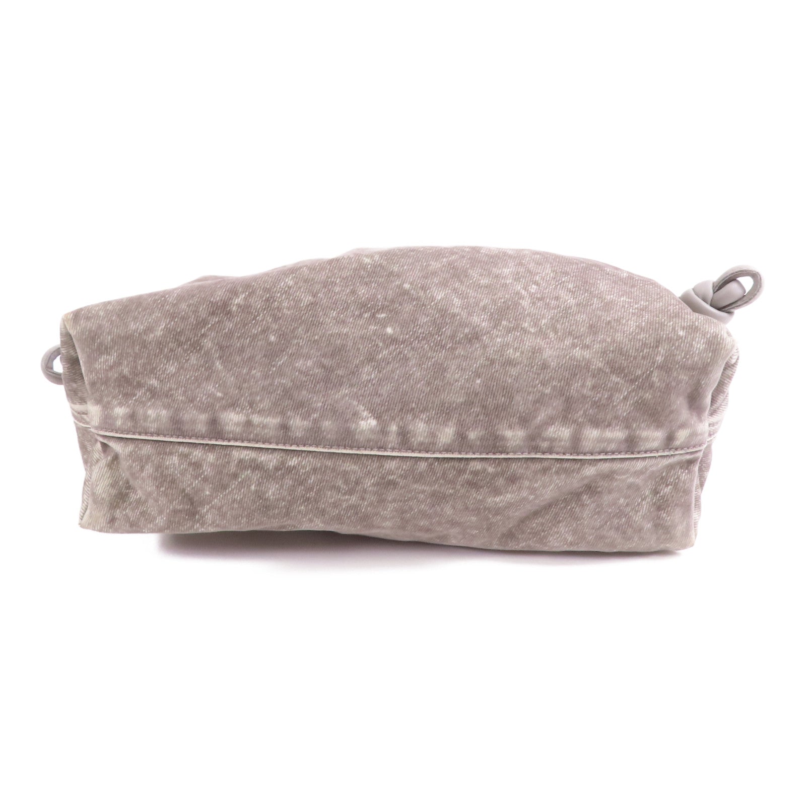 LOEWE 牛仔布Flamenco Clutch銀扣肩背袋