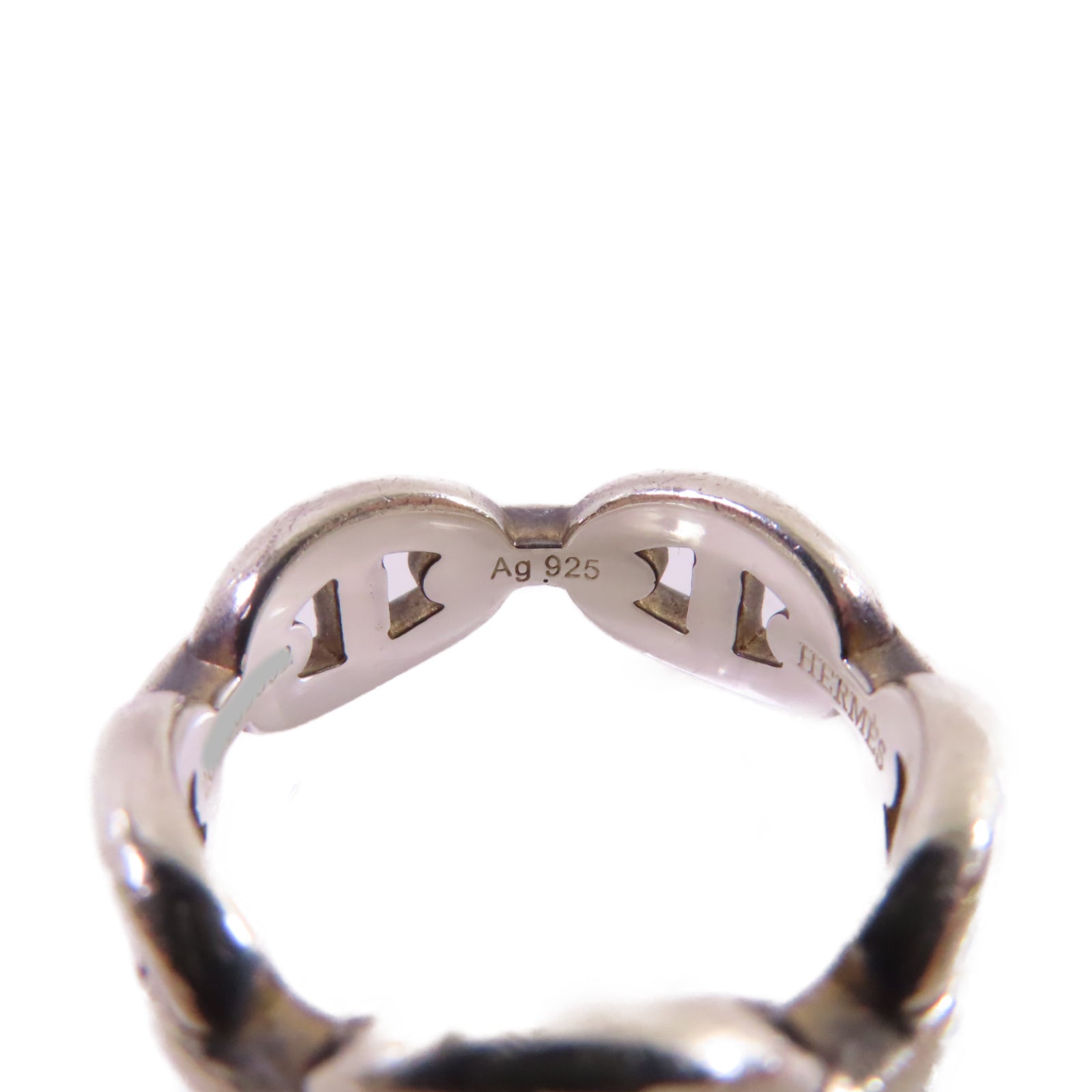 HERMES 925純銀Chaine d'Ancre Enchainee Ring戒指#53/US#6.75