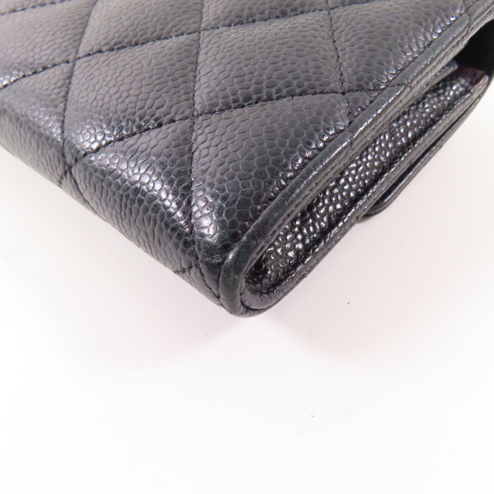 CHANEL 牛皮皮革Long Wallet金扣長錢包