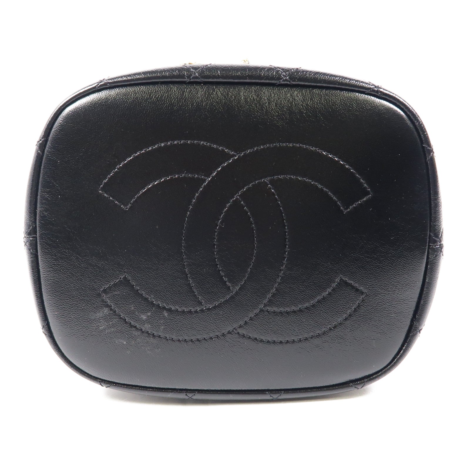 CHANEL 牛皮皮革Bucket Bag金扣手挽肩背兩用袋