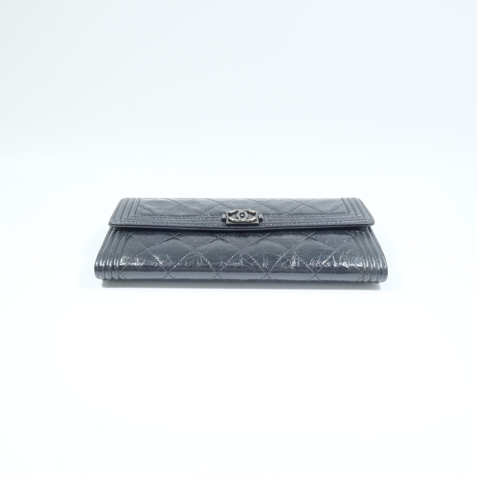 CHANEL 牛皮皮革Boy Long Wallet長錢包